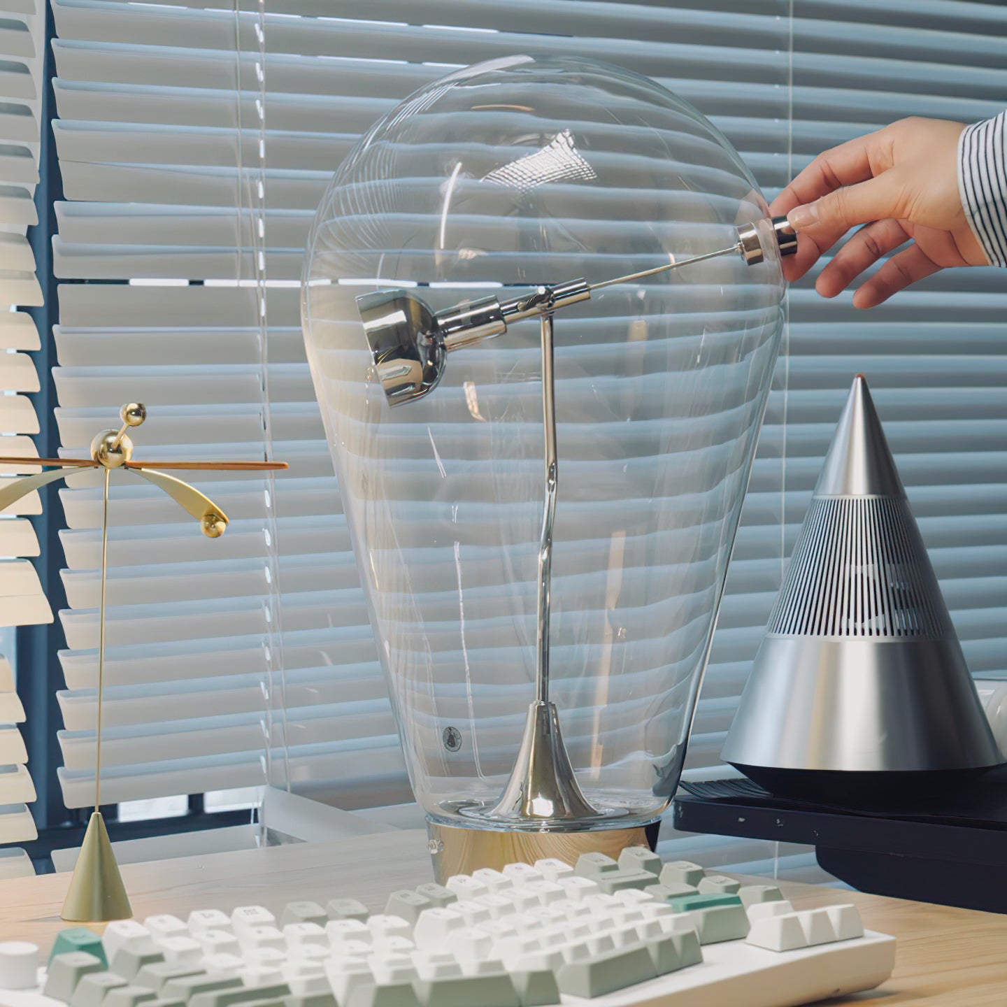 Modern LED Blow Table Lamp - Adjustable Brightness, USB Charging, Touch Control - Perfect for Bedroom, Living Room, Office & Study Desk Lighting