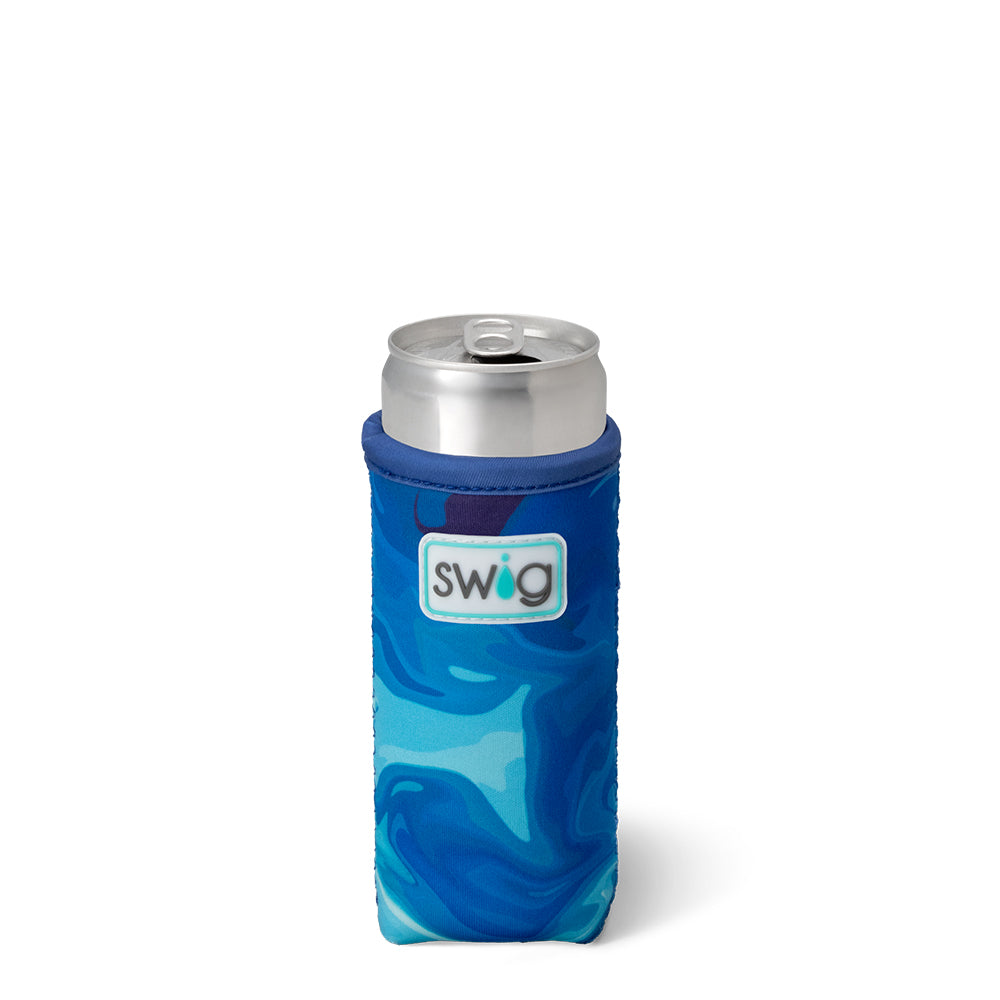 Blue Lagoon Slim Can Cooler - Insulated Can Holder for Beer, Soda & Beverages - Perfect for Beach, Pool Parties & Outdoor Events