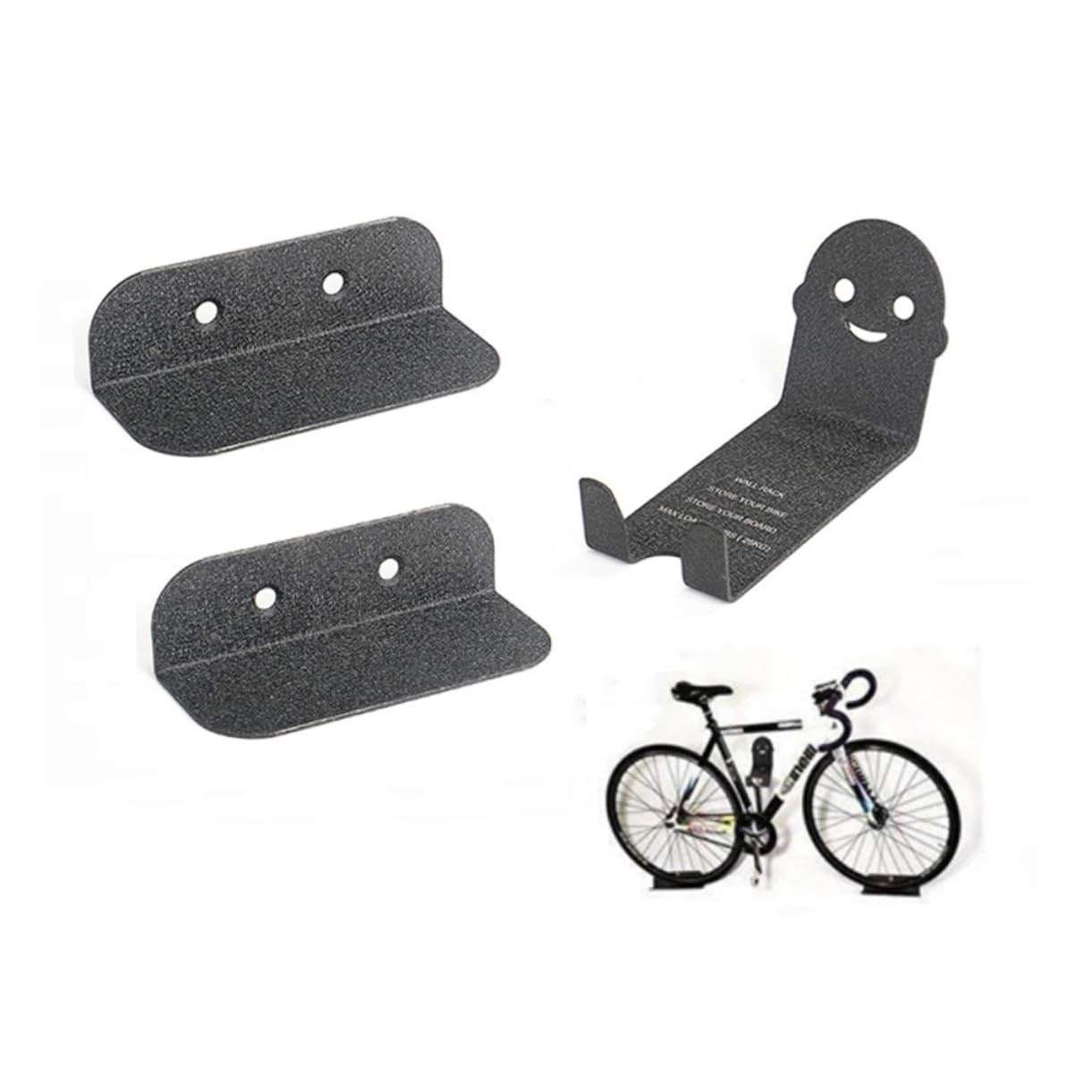Outanaya 6-Pack Bike Wall Mount Hooks - Heavy Duty Indoor Bike Rack & Garage Storage Organizer for Bicycles, Helmets & Sports Gear - Space Saving Wall Mounted Bike Hanger for Home, Apartment & Garage Organization