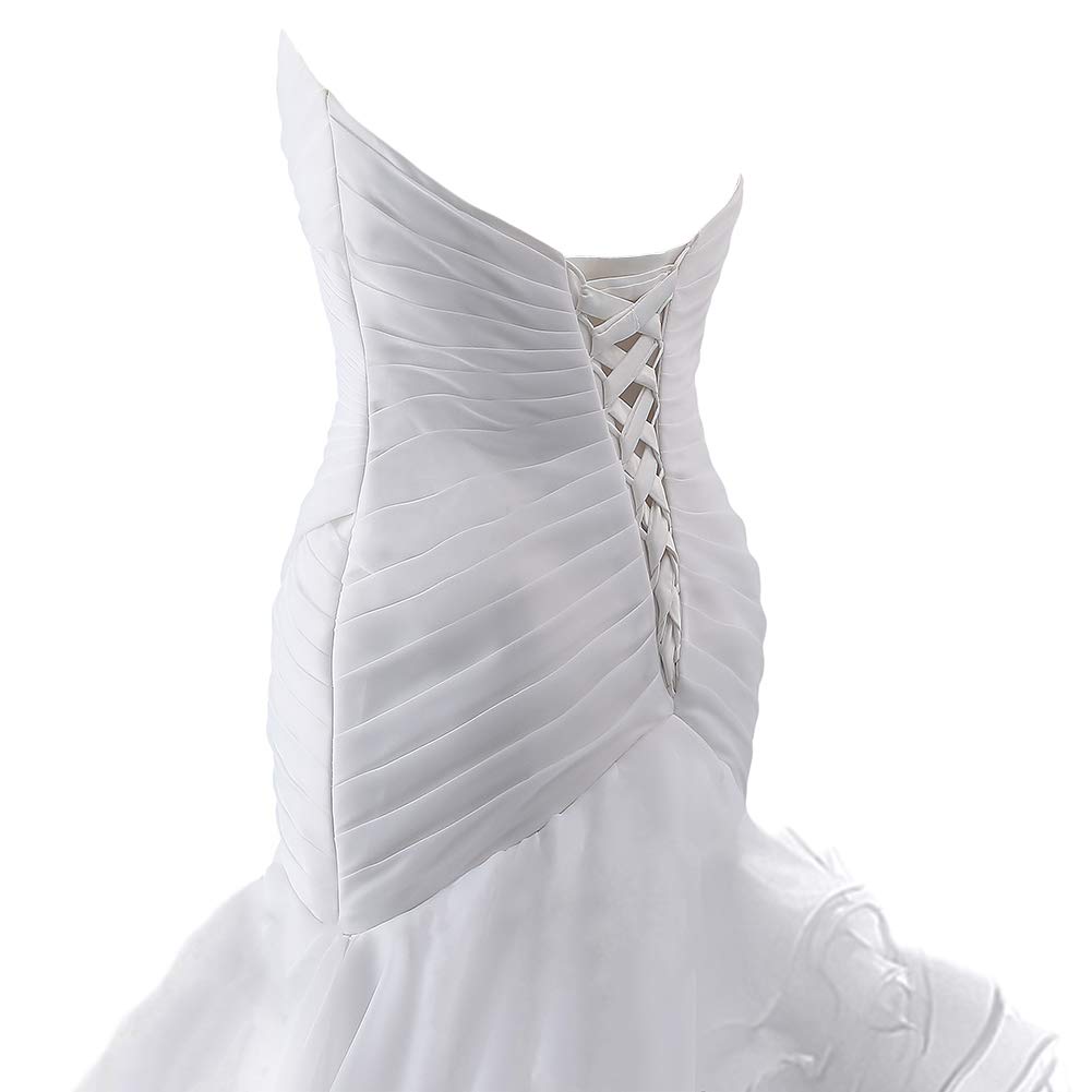 JAEDEN 2025 Mermaid Wedding Dress with Ruffles & Sweetheart Neckline - Elegant Bridal Gown for Beach, Church & Formal Weddings