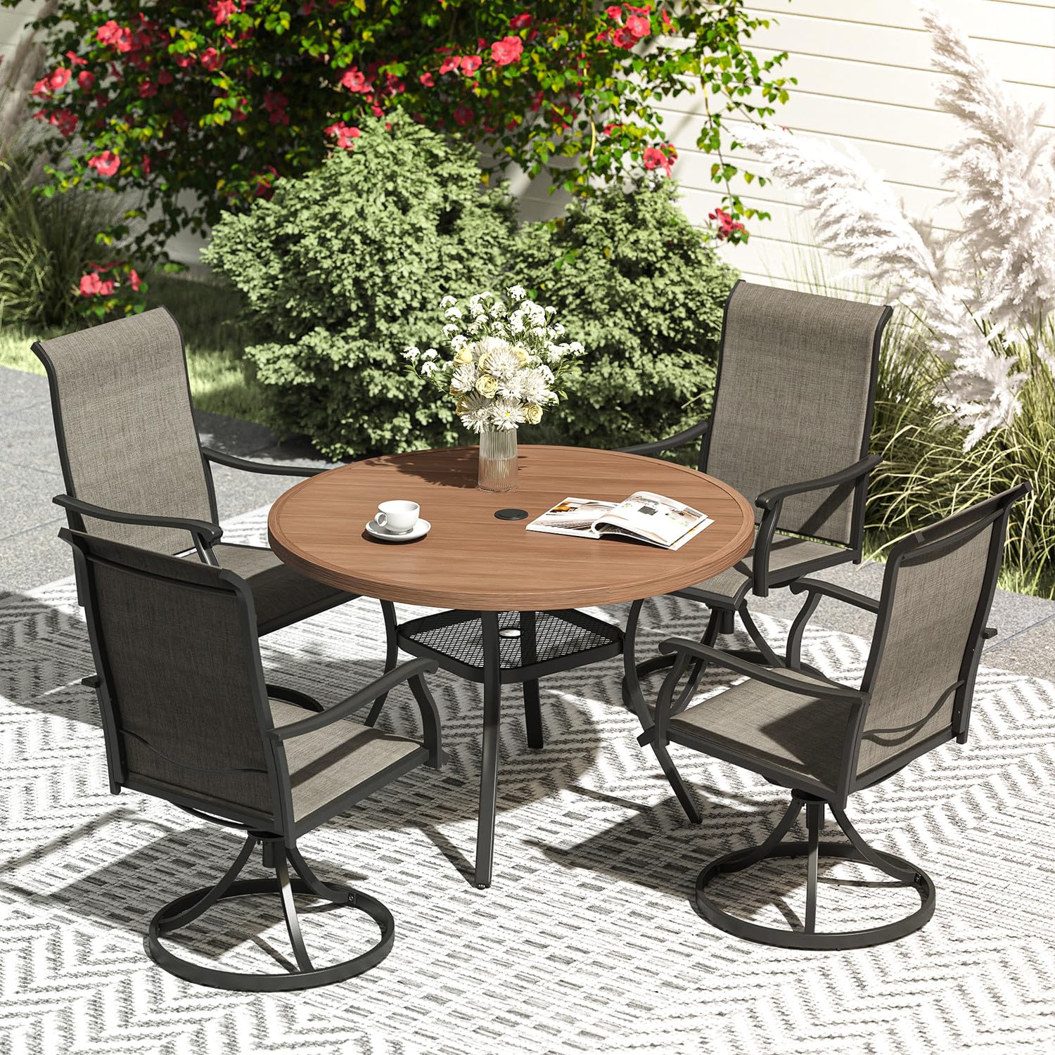VICLLAX 5-Piece Outdoor Patio Furniture Set with 42