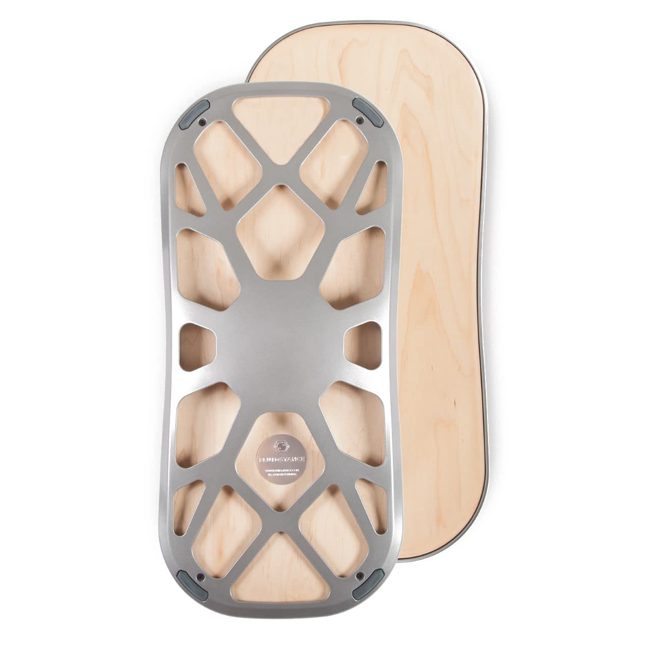 FluidStance The Level® Standing Desk Balance Board - Anti-Slip Wobble Board for Home & Office - Ergonomic Workout Accessory for Standing Desks - Birch Wood & Aluminum Base - Improve Focus & Posture While Working