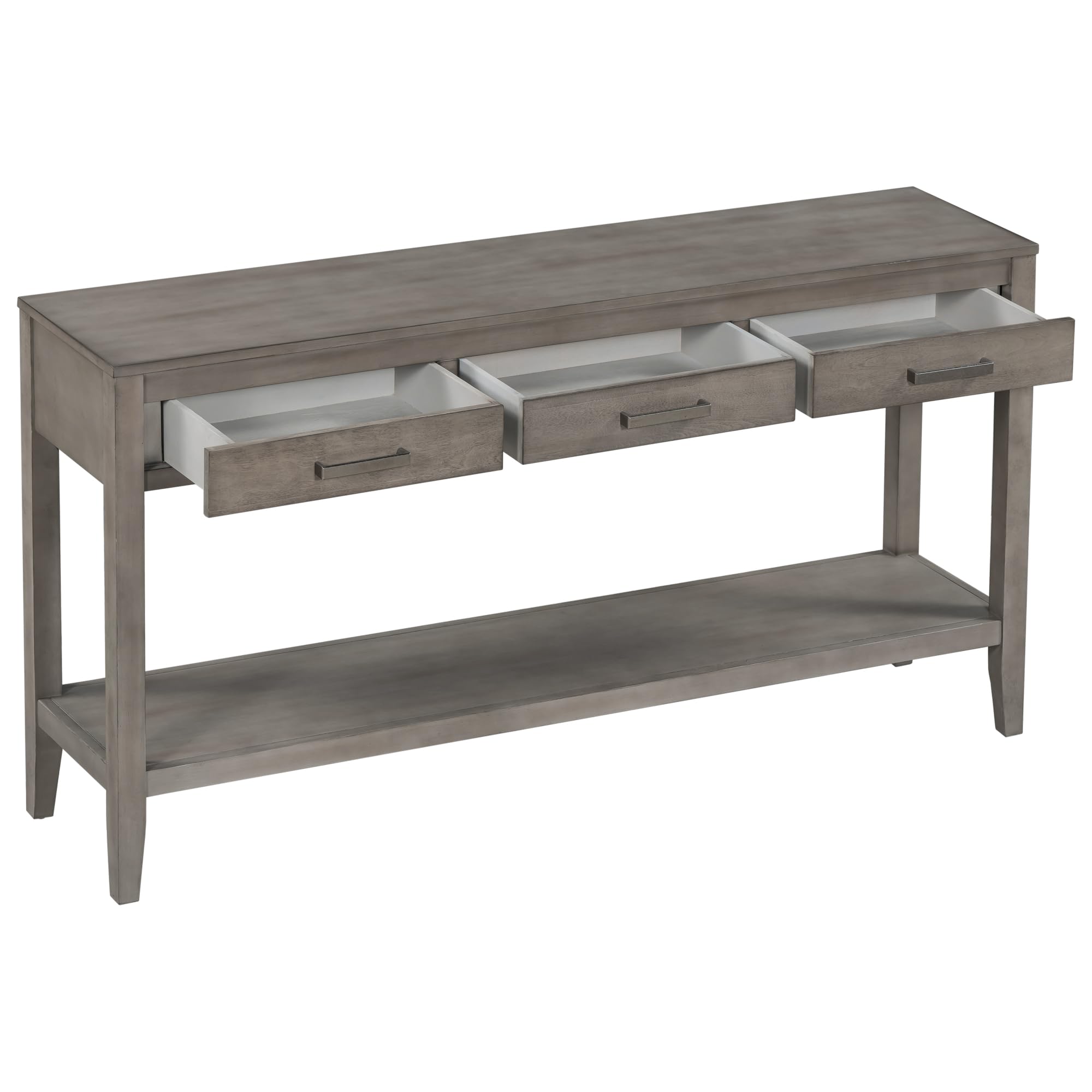 Modern Gray 3-Drawer Console Table with Shelf - Entryway Sofa Table for Hallway, Living Room, Foyer & Corridor - Perfect for Home Decor & Small Space Organization