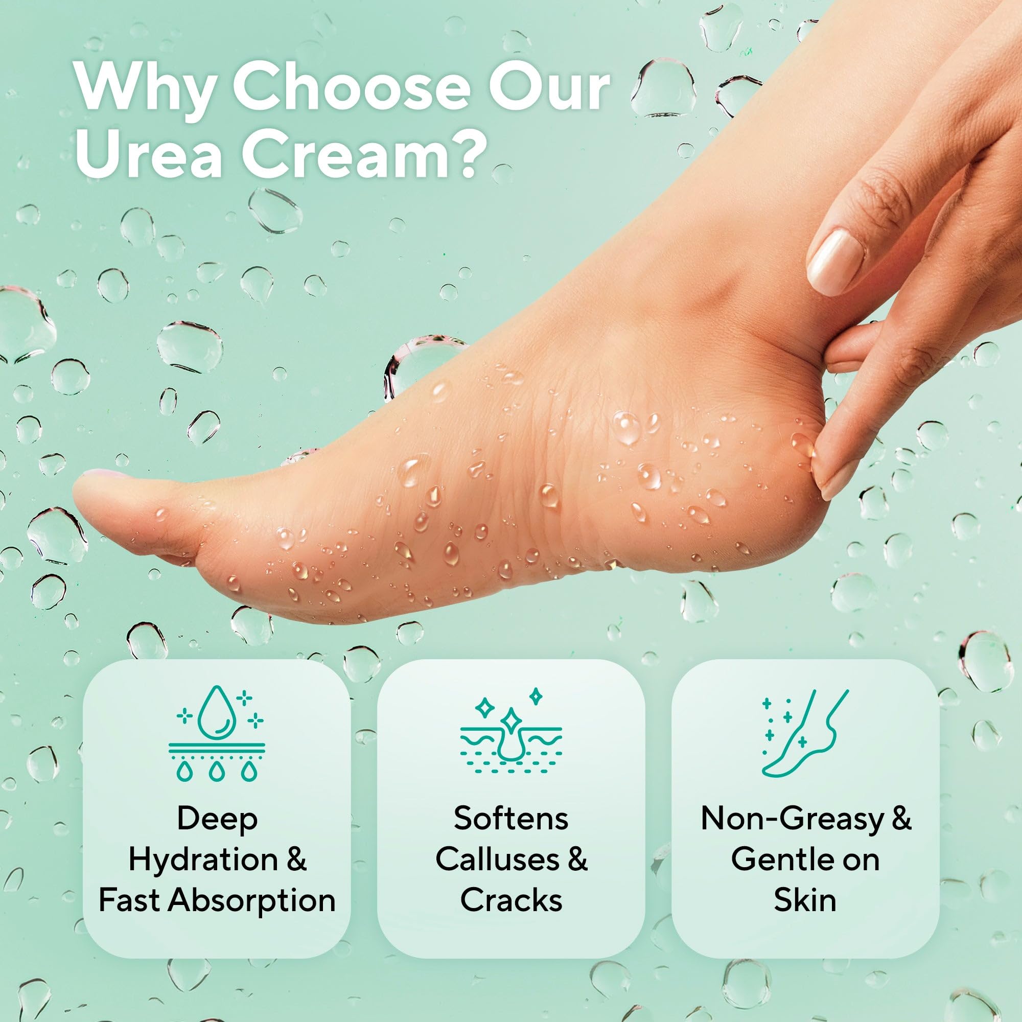 Lavinso Maximum Strength 40% Urea Foot Cream for Calluses & Cracked Heels - Intensive Moisturizing Treatment for Dry, Rough Skin - Men & Women Foot Care - Perfect for Daily Use & Overnight Repair