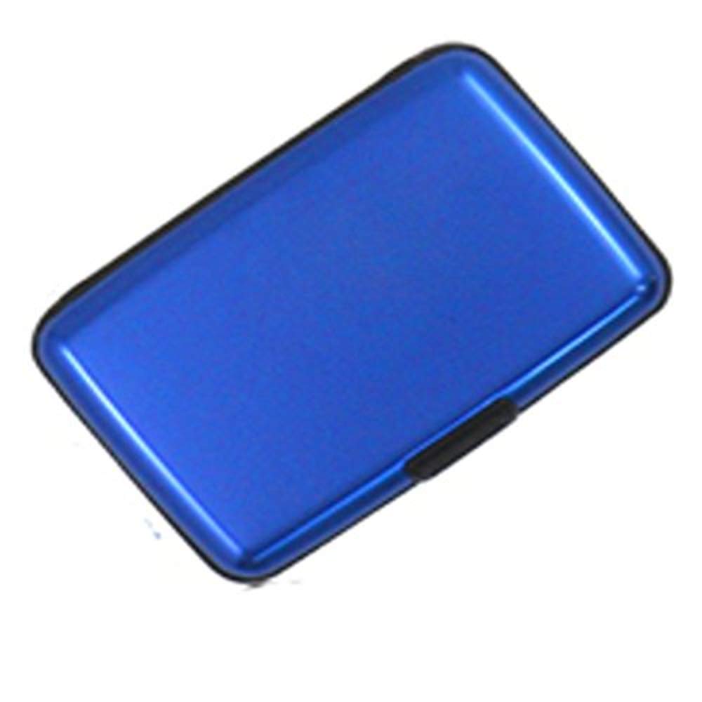 Premium Aluminum Credit Card Holder - Slim Metal Wallet for Business Cards & IDs - RFID Blocking - Durable & Stylish (Blue) - Perfect for Travel, Office & Everyday Use