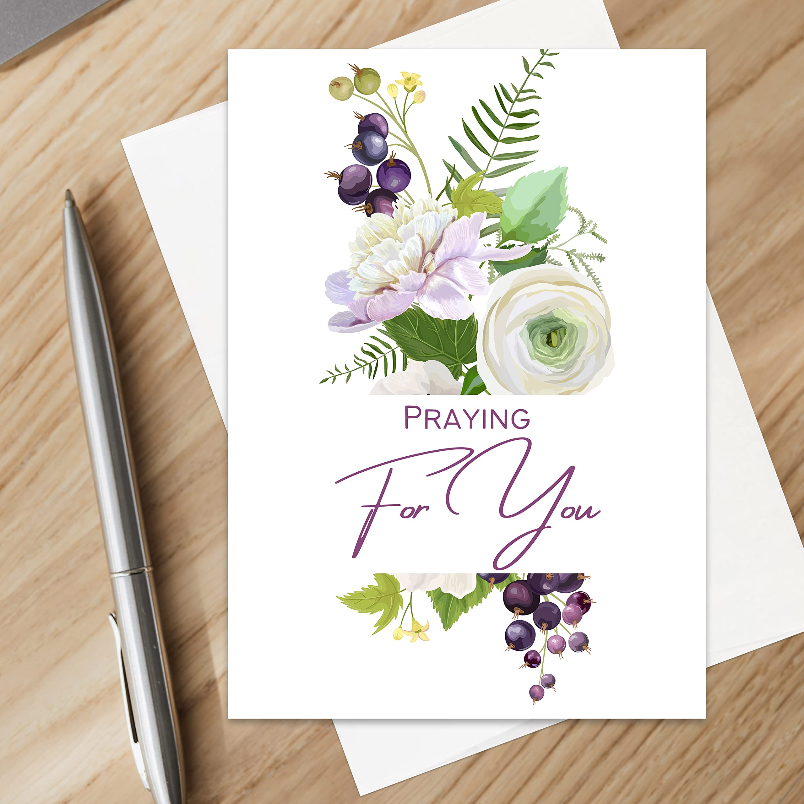 Christian Sympathy Card - Religious Get Well Soon Card with Encouraging Bible Verses for Loss & Grief (Single Card) - Perfect for Funeral, Hospital Visits & Comforting Loved Ones