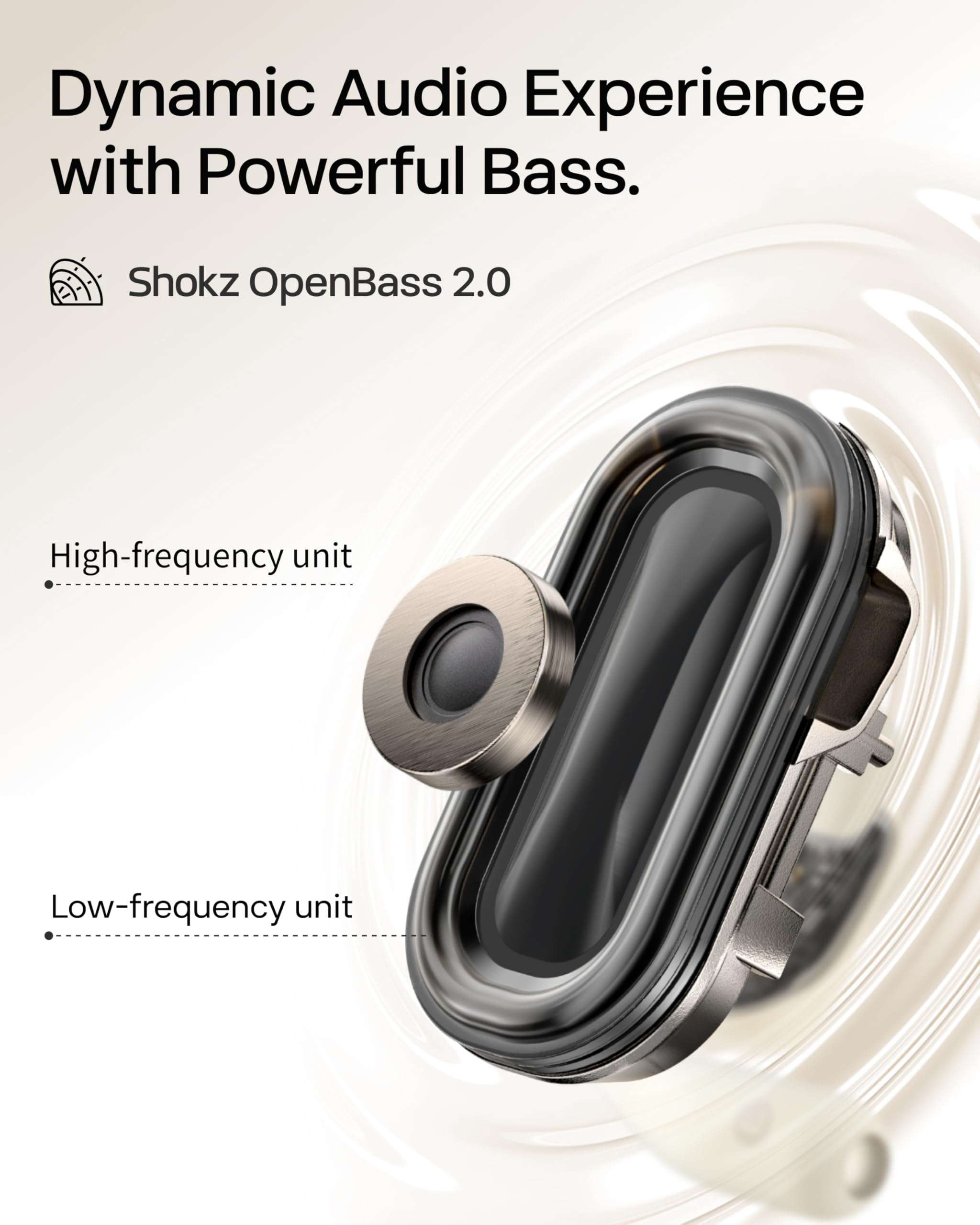SHOKZ OpenFit 2 Open-Ear Bluetooth Headphones - True Wireless Earbuds with Microphone, 48H Playtime, Fast Charging, IP55 Waterproof, Comfort Earhook Design, Includes Carrying Case (Black) - Perfect for Running, Cycling, Workouts & Office Use