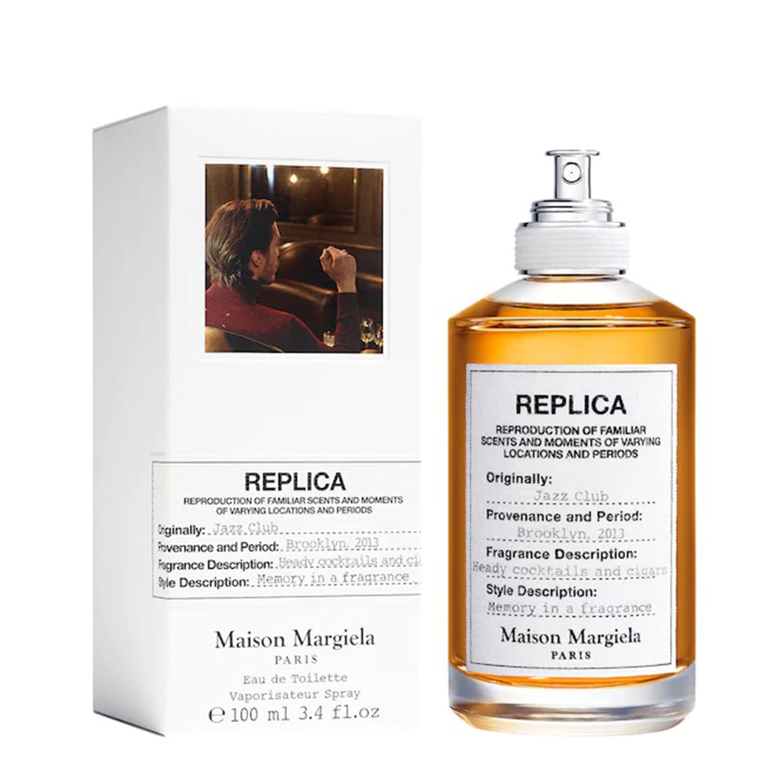 Maison Margiela Replica Jazz Club Cologne - 3.4 oz Eau De Toilette Spray for Men | Woody Amber Scent | Perfect for Night Out & Special Occasions