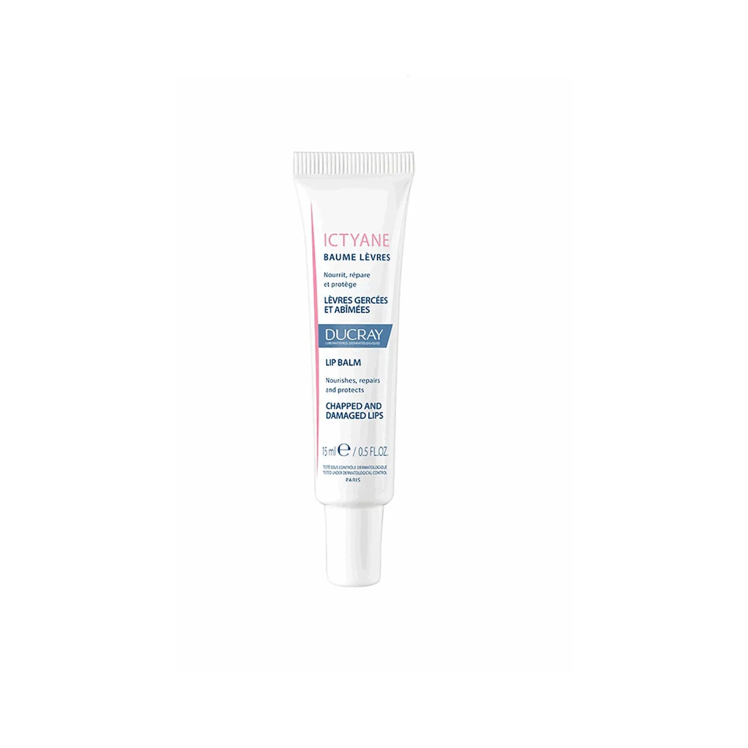 Ducray Ictyane Hydrating Lip Balm 15ml - Moisturizing & Repairing Dry Lips - Perfect for Winter Care & Daily Lip Protection