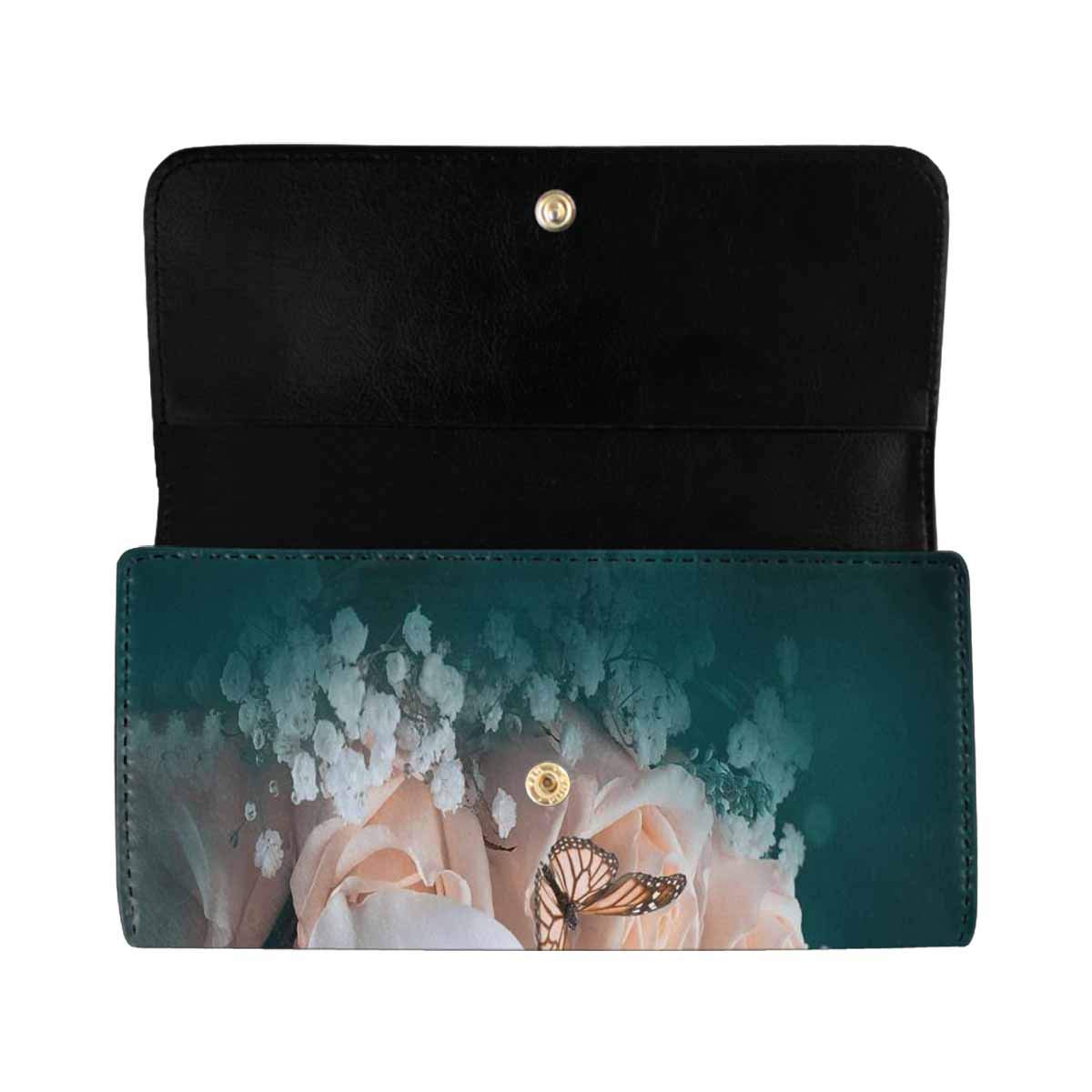 INTERESTPRINT Women's Trifold Clutch Wallet - Blue Cartoon Rabbit Design Credit Card Holder & ID Organizer (Perfect for Parties, Travel, and Everyday Use)