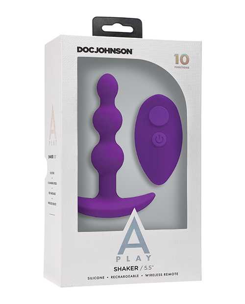 Rechargeable Silicone Beaded Anal Plug with Remote Control - Purple | Wireless Vibrating Butt Plug for Couples Play & Solo Pleasure | Perfect for BDSM, Roleplay & Sensual Exploration