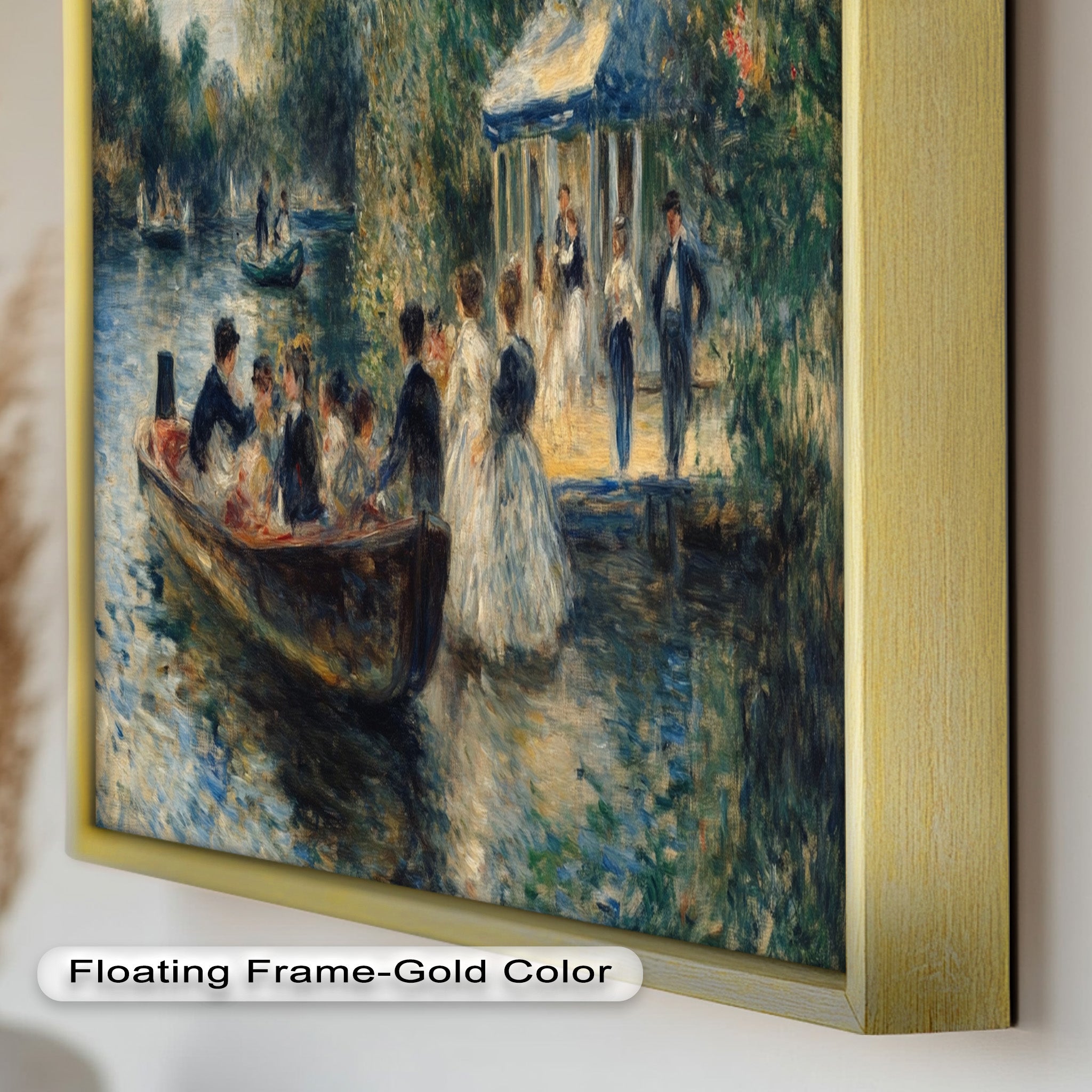 Afternoon Gathering by the River - Handmade Impressionist Oil Painting on Canvas - Perfect for Living Room, Bedroom, or Office Wall Decor