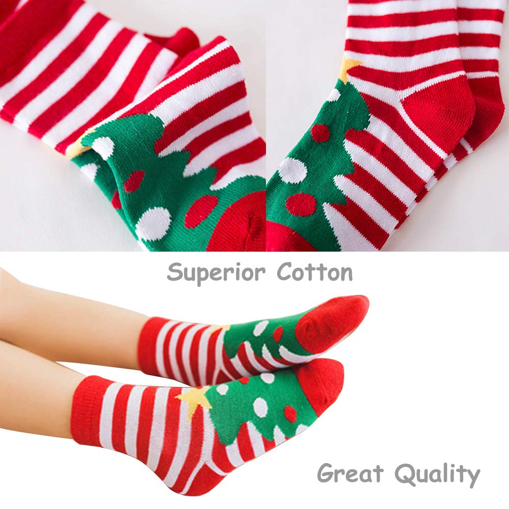 Christmas Socks for Kids - 5 Pairs Holiday Themed Children's Socks for Boys & Girls - Perfect Christmas Gift & Stocking Stuffer for Family Gatherings & Winter Celebrations