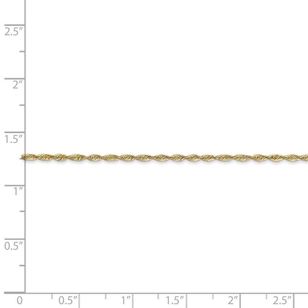 14K Yellow Gold 1.5mm Diamond Cut Rope Chain Anklet Bracelet for Women - Dainty & Elegant Jewelry Gift for Anklets, Beach Wear, Summer Outfits