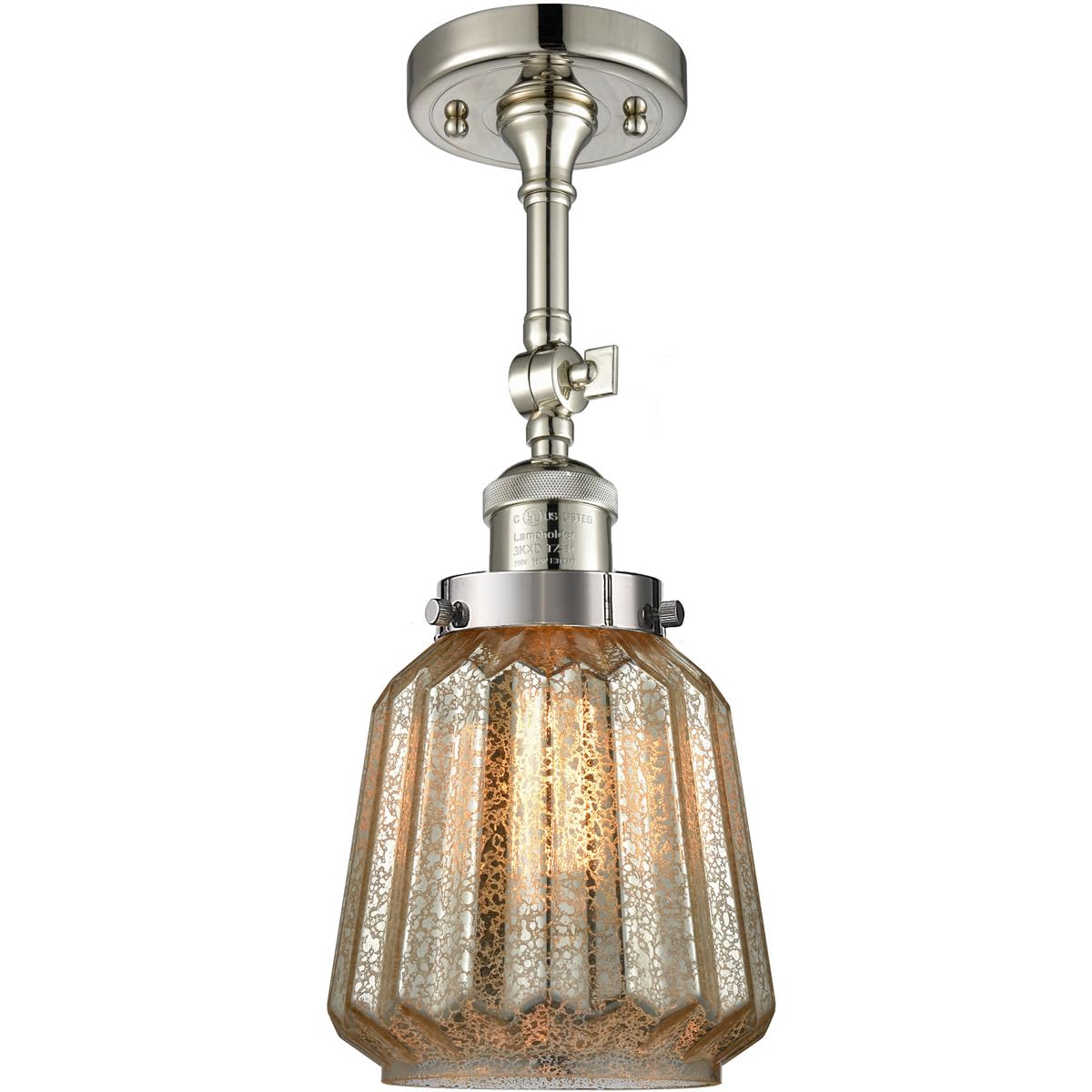 Innovations 201F-PN-G146-LED Semi-Flush Mount Ceiling Light Fixture - 14.6