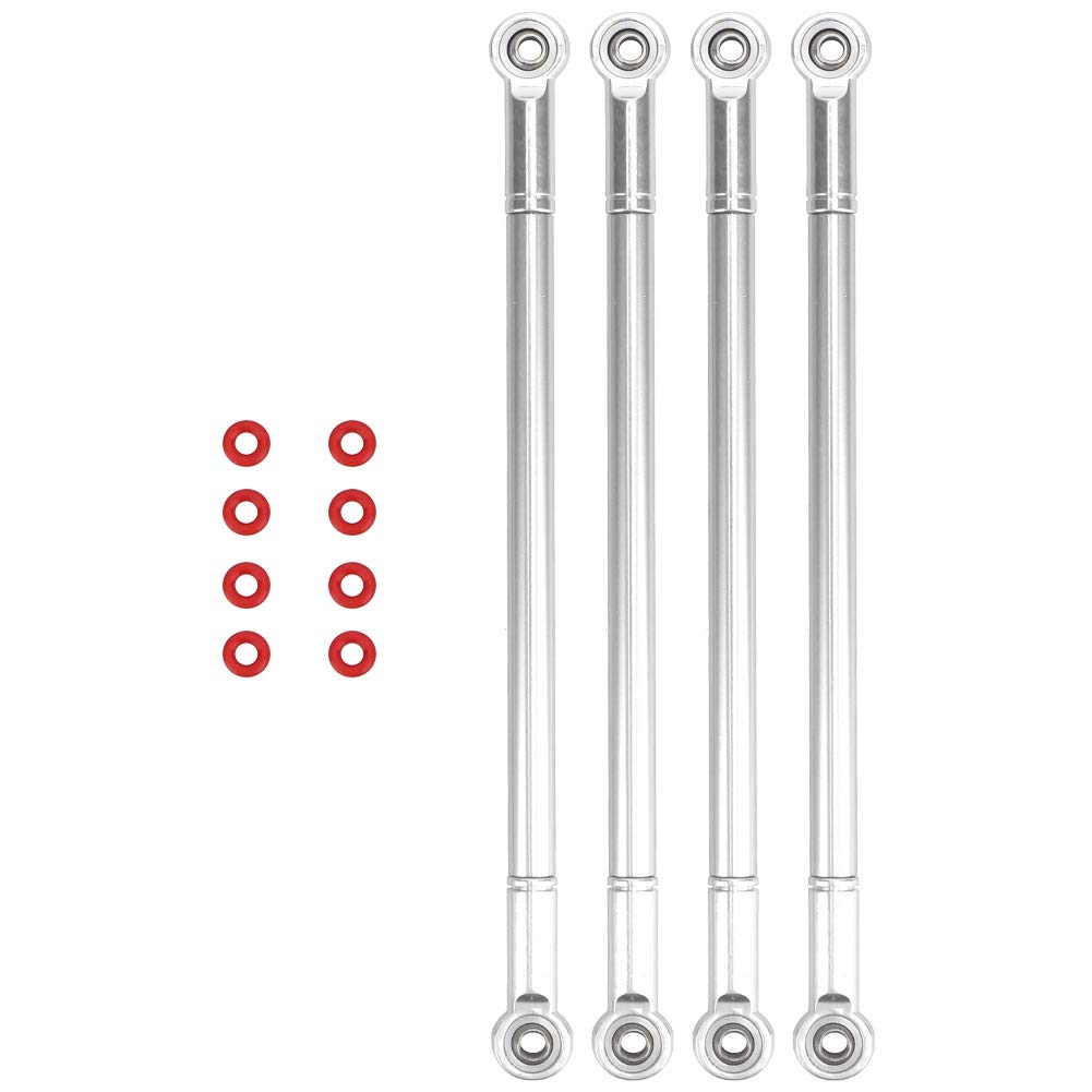 Aluminum Alloy RC Car Upgrade Parts - Front & Rear Shaft Steering Rod for RC Crawler Models (S116844S Silver) | Durable Off-Road Performance for Rock Crawling & Trail Adventures