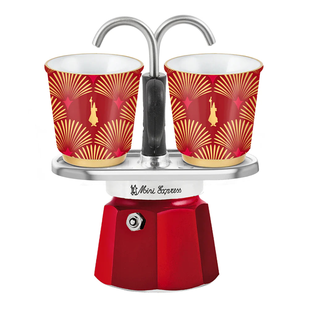 Bialetti Mini Express Deco Glamour Stovetop Espresso Maker - Compact Italian Coffee Machine for Home & Office Use - Perfect for Espresso Lovers & Small Spaces