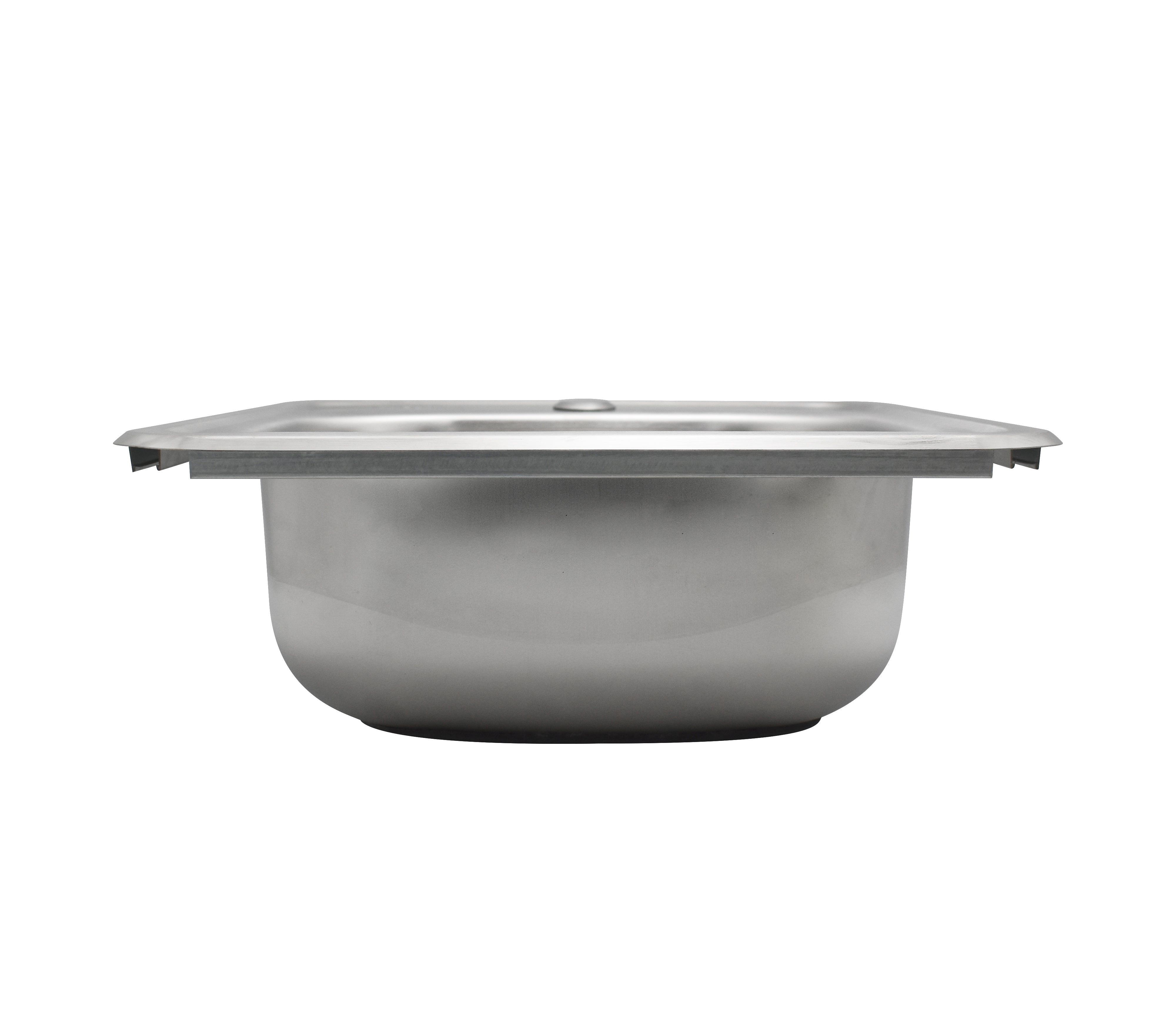 Faguax 380x380x150mm Stainless Steel Single Bowl Kitchen Sink - Perfect for Modern Homes, Restaurants & RV Camping