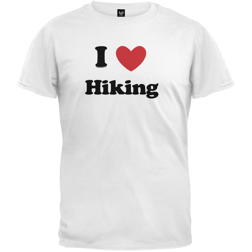 Men's I Heart Hiking T-Shirt - Medium White for Outdoor Adventures