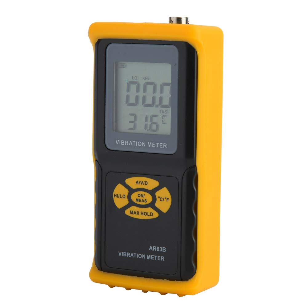 AR63B LCD Digital Vibration Tester - Handheld Split Vibrometer with Intelligent Accelerometer for Power Plants & Petrochemical Industry | Vibration Meter Analyzer for Machinery Maintenance & Equipment Monitoring