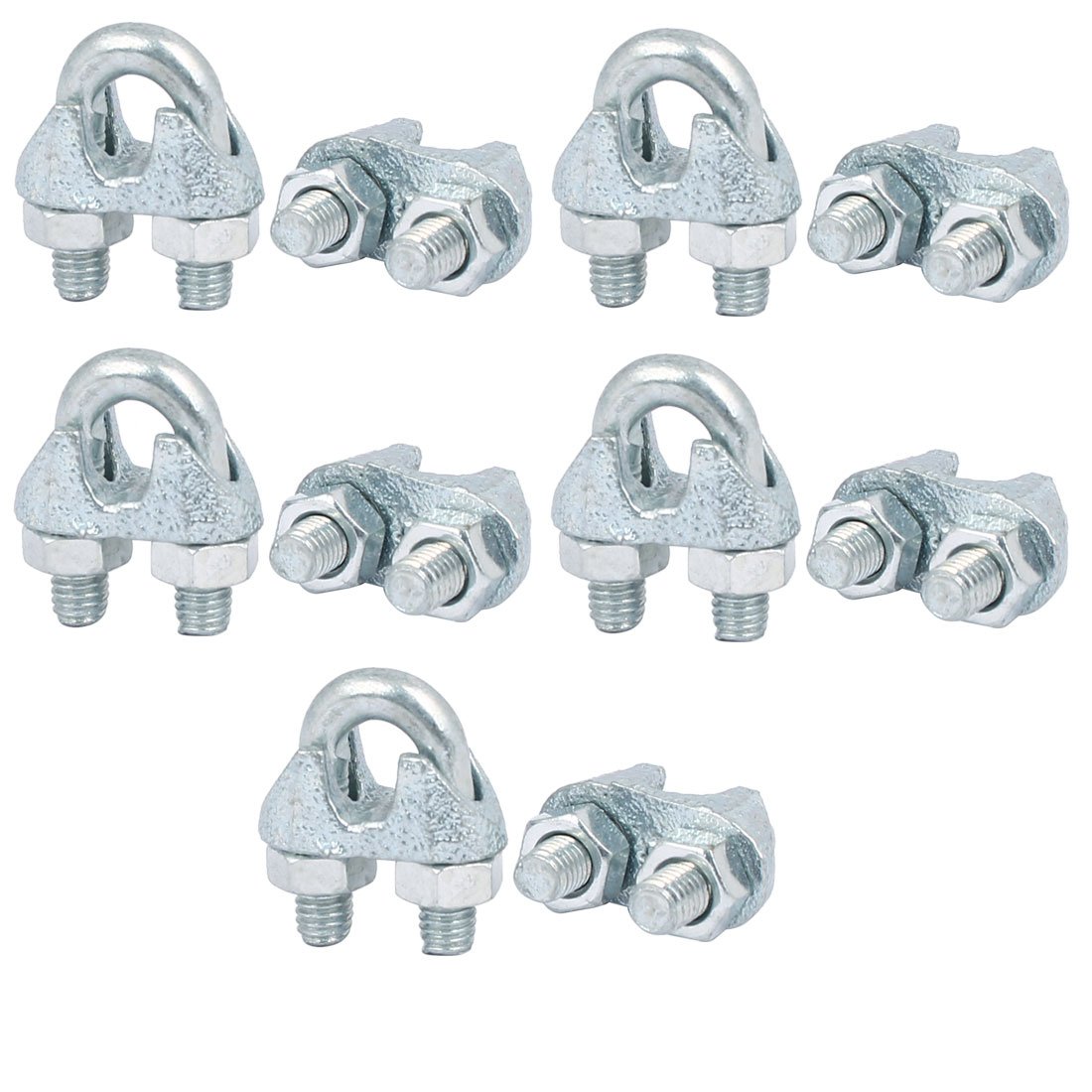 **5mm Silver Tone Wire Rope Clips (10pcs) – Heavy Duty Cable Clamps for Marine, Rigging & DIY Projects**