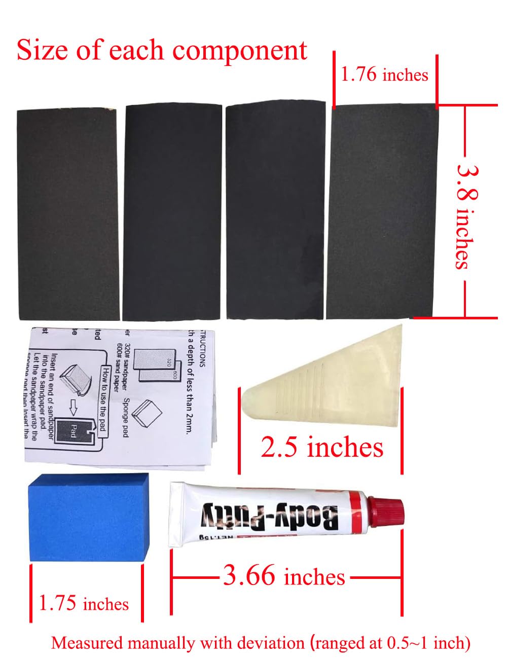 4 in 1 Car Scratch Repair Kit - Automotive Body Putty, Scratch Filler & Paint Pen for Deep Scratches & Dents | Easy DIY Car Scratch Remover | Durable Car Paint Repair for Sedans, SUVs & Trucks | Perfect for Parking Lot Scratches, Door Dings & Minor Collision Damage