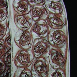 Blue Brown Bunch of Roses Wired Craft Ribbon 4