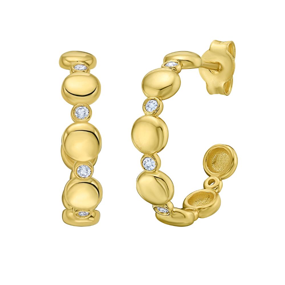 14K Gold Diamond Hoop Earrings for Women - Elegant Dangle Hoops for Party, Wedding & Everyday Wear