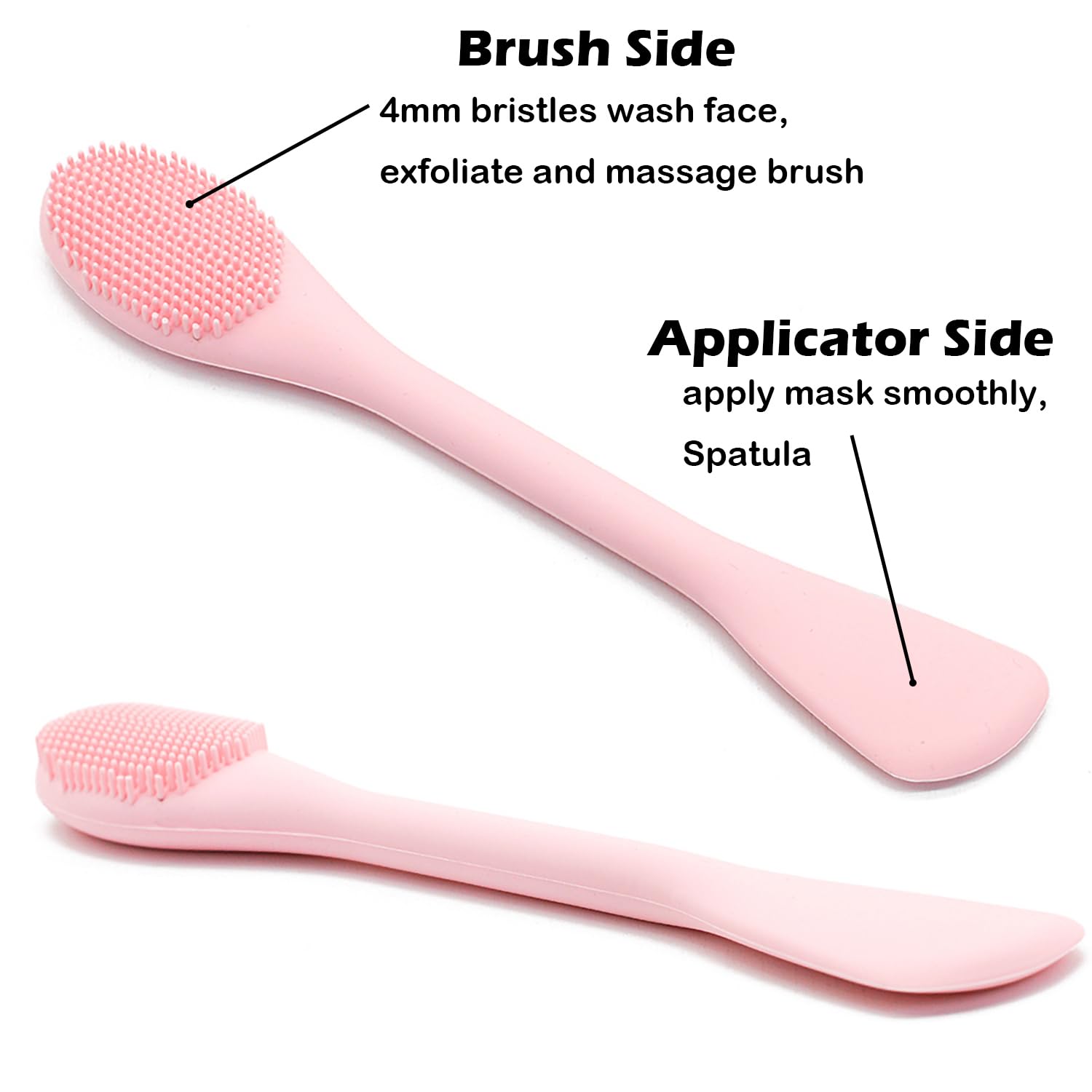 2-in-1 Silicone Facial Cleansing Brush & Exfoliator - Gentle Face Scrubber for Blackhead Removal, Makeup Cleansing & Skin Massage | Perfect for Mud Masks, Clay Treatments & DIY Skincare Routines | Ideal for Daily Cleansing & Spa-Like Home Facial Care