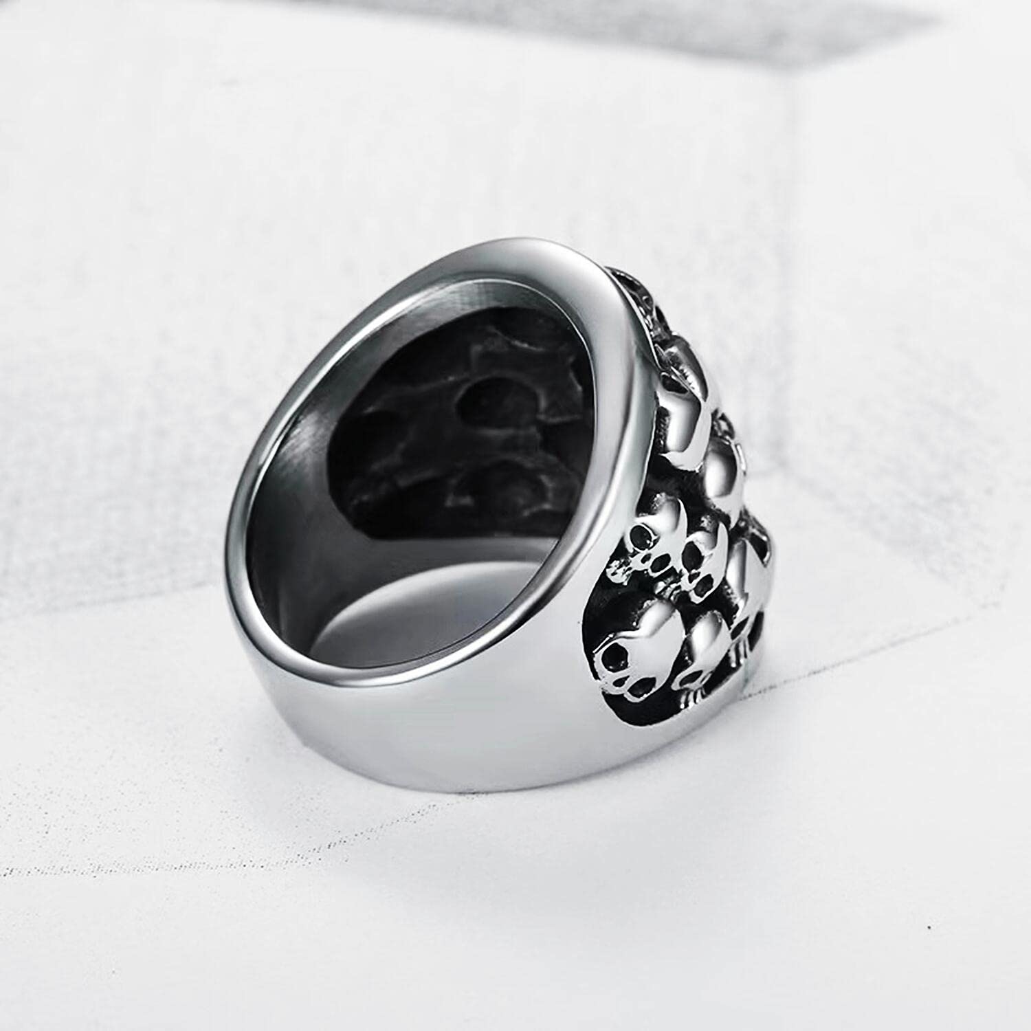 Men's Gothic Skull Ring - 316L Stainless Steel Biker Jewelry for Parties & Punk Fashion