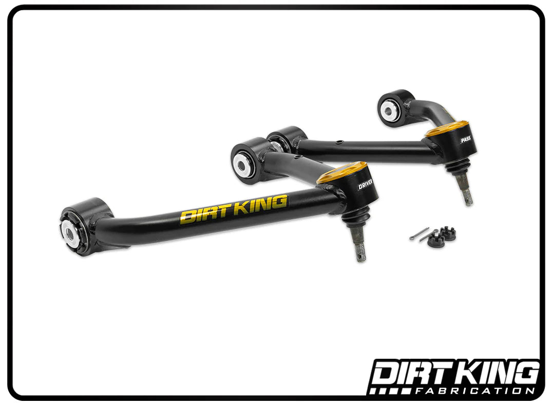 2007-2018 Chevy Silverado/GMC Sierra 1500 Dirt King 4130 Chromoly Upper Control Arm Kit - Heavy Duty Off-Road Suspension Upgrade for Rock Crawling & Overlanding