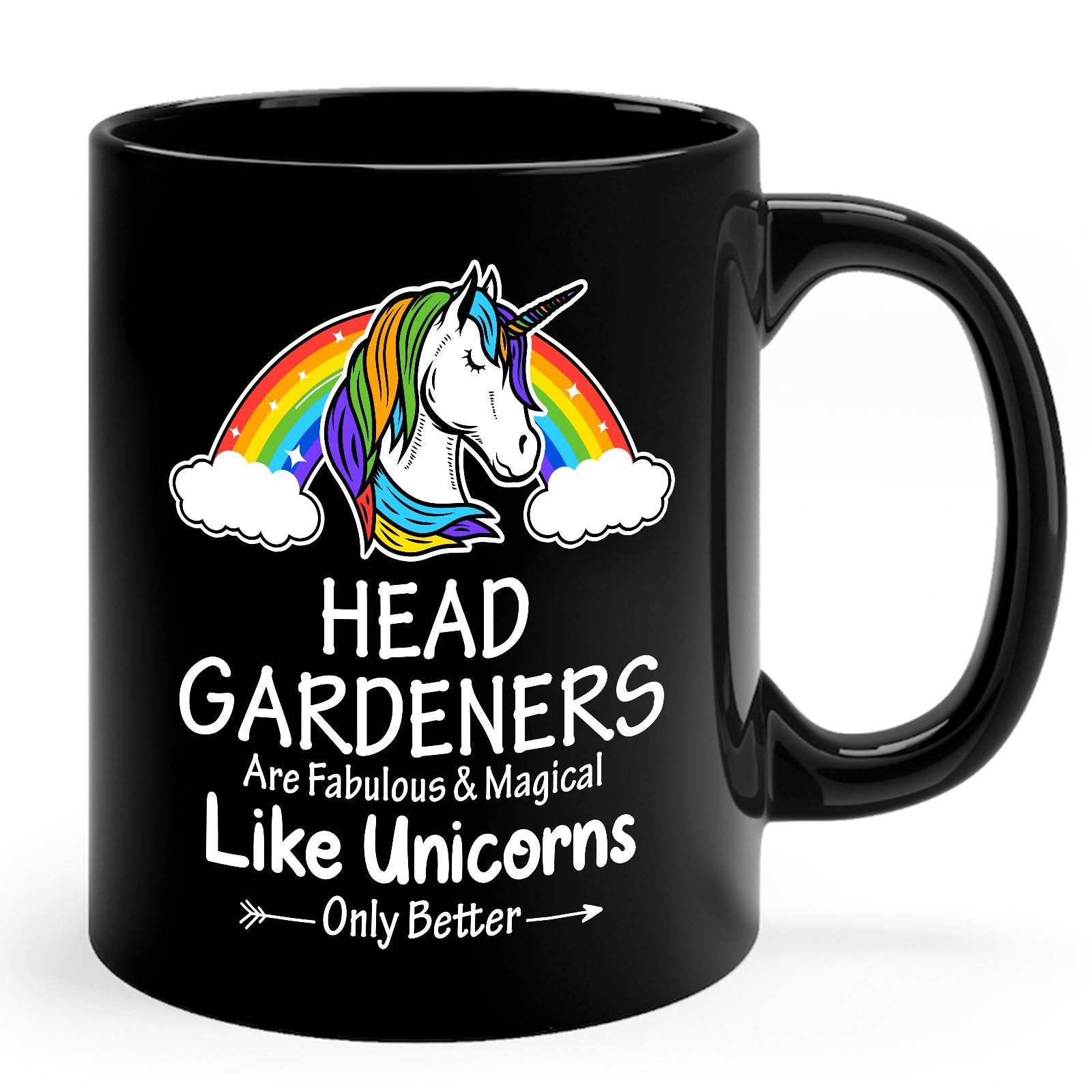 Head Gardener Mug - 11oz Black Ceramic Coffee Cup with Handle - Perfect Gardening Gift for Plant Lovers - Ideal for Morning Coffee, Tea Break or Gardening Enthusiast Gift