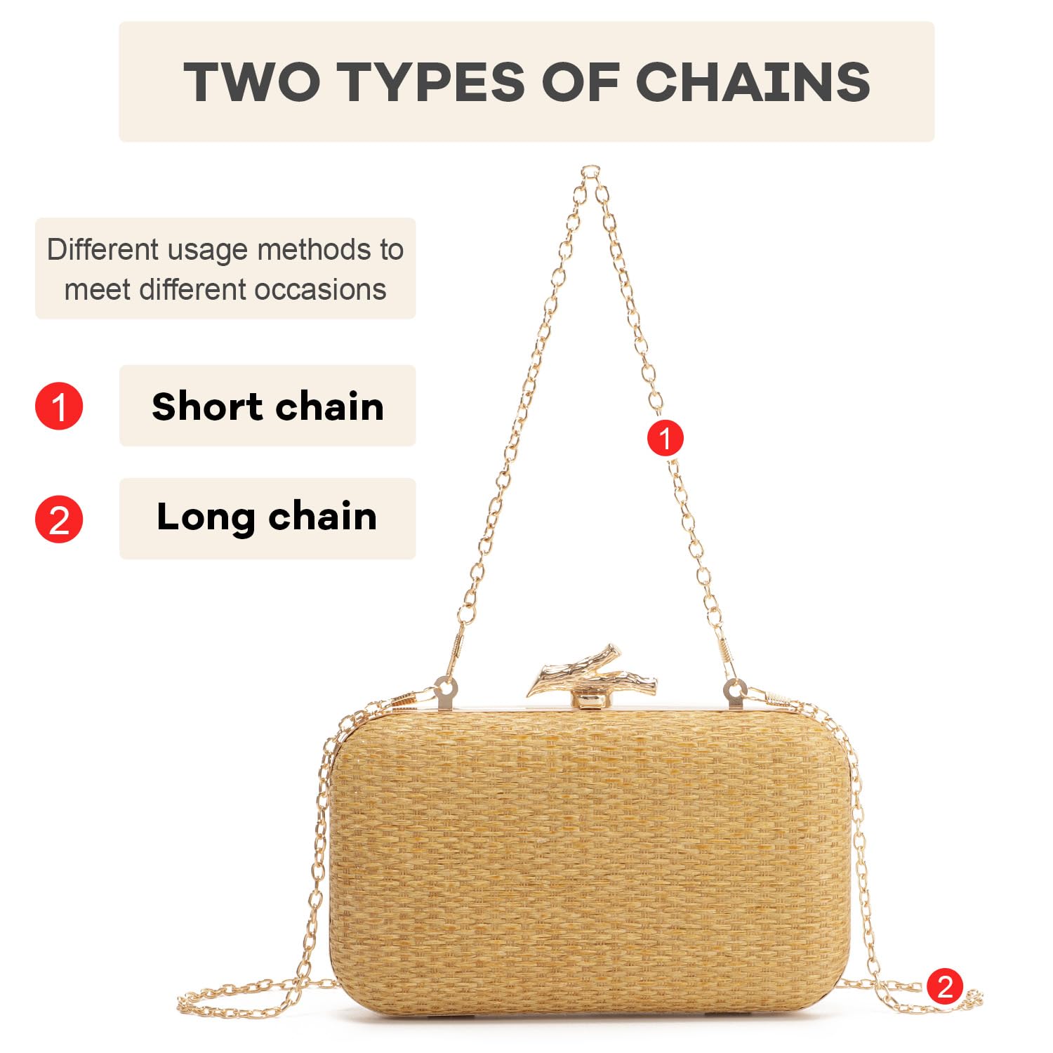 Elegant Woven Straw Clutch Purse for Women - Summer Evening Formal Handbag - Perfect for Weddings, Parties & Beach Events