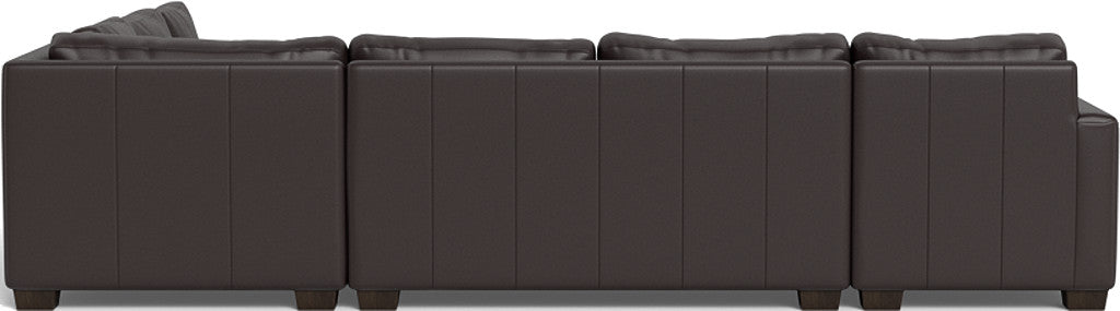 Track 141 Genuine Leather Corner Sectional Sofa with Left Chaise Lounge - Perfect for Living Room, Family Room & Home Theater Comfort