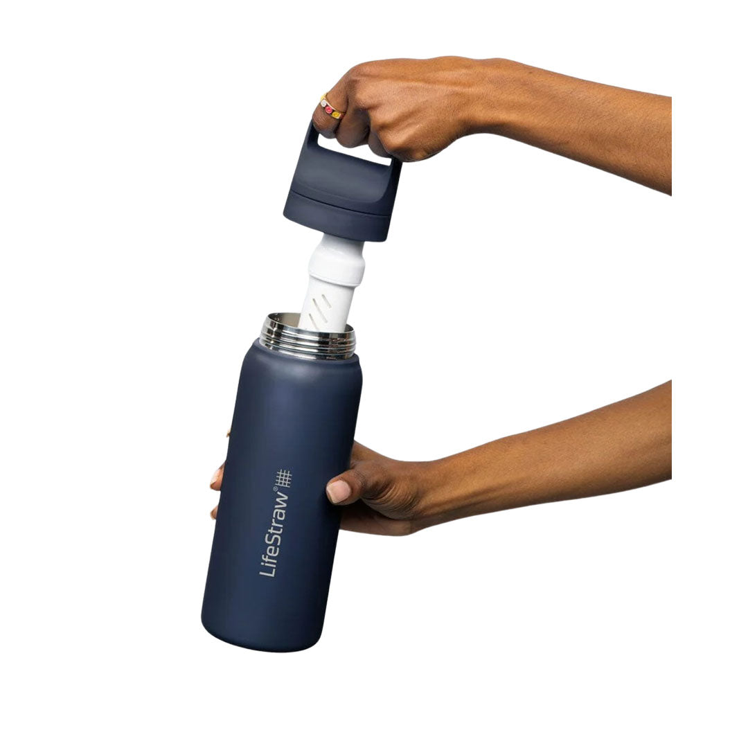 LifeStraw Vacuum Insulated Stainless Steel Water Bottle with Built-in Filter - 18oz (530ml) for Hiking, Camping & Outdoor Adventures