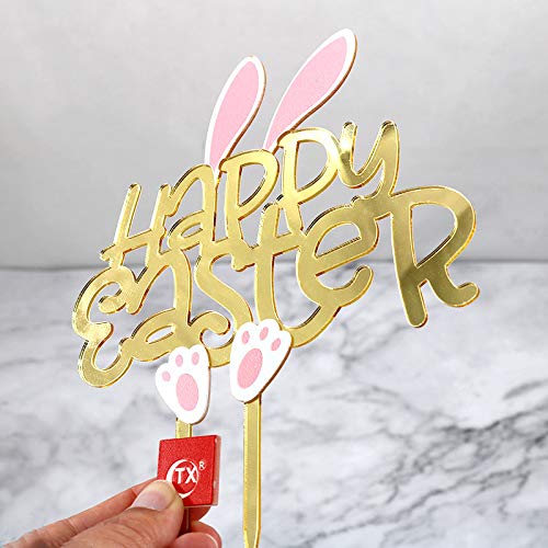 Easter Bunny Cake Topper Set - Rabbit Ear Cake Picks for Easter Party Decorations | Perfect for Easter Cakes, Cupcakes, and Spring Dessert Decor