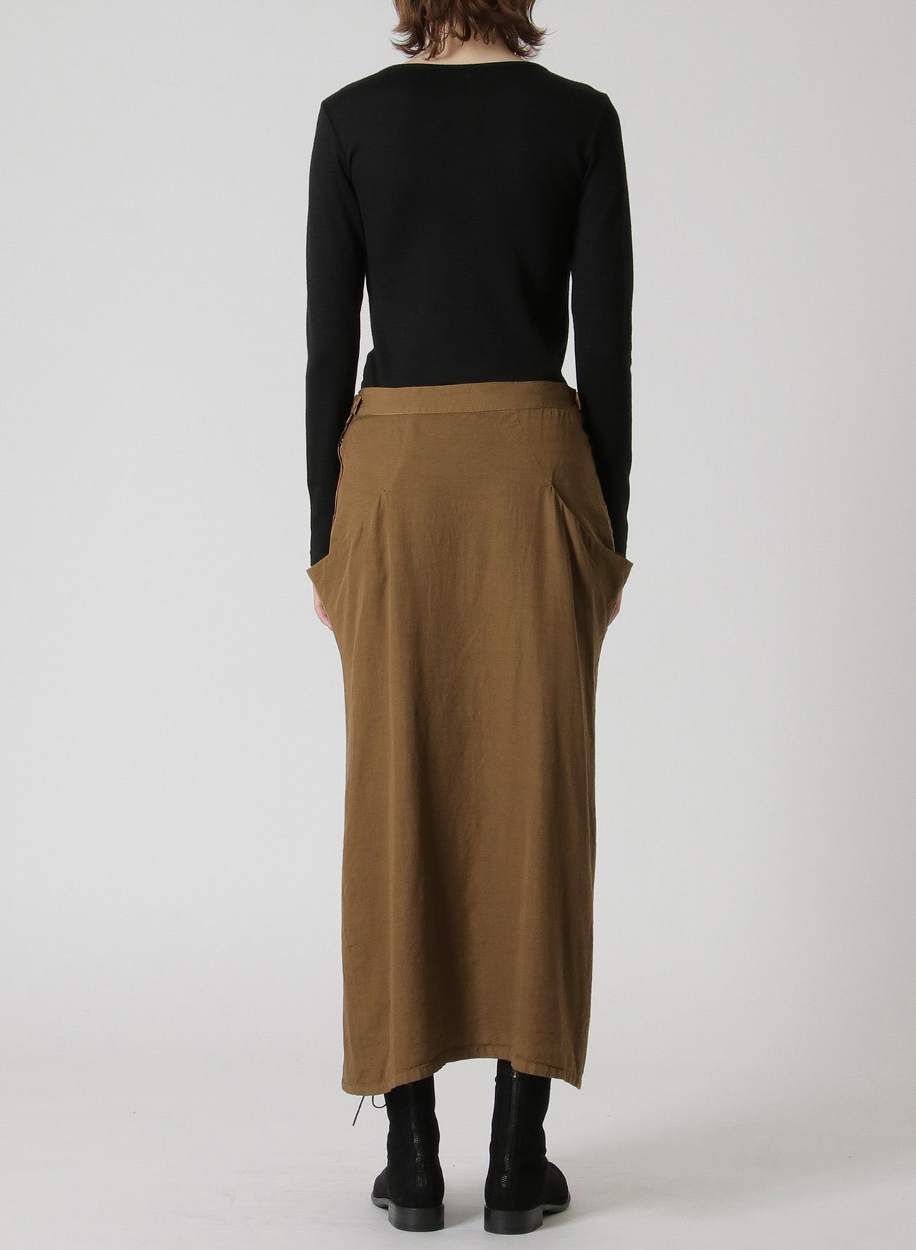 Organic Cotton Twill Garment Dyed Long Pocket Skirt for Women - Casual Boho Style Skirt for Everyday Wear, Travel & Outdoor Activities