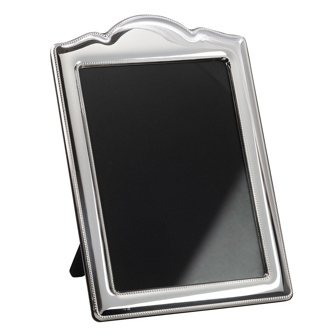 Sterling Silver Beaded Vanity Border Picture Frame 5x7 - Elegant Photo Display for Home Decor, Wedding, Anniversary & Gift Giving