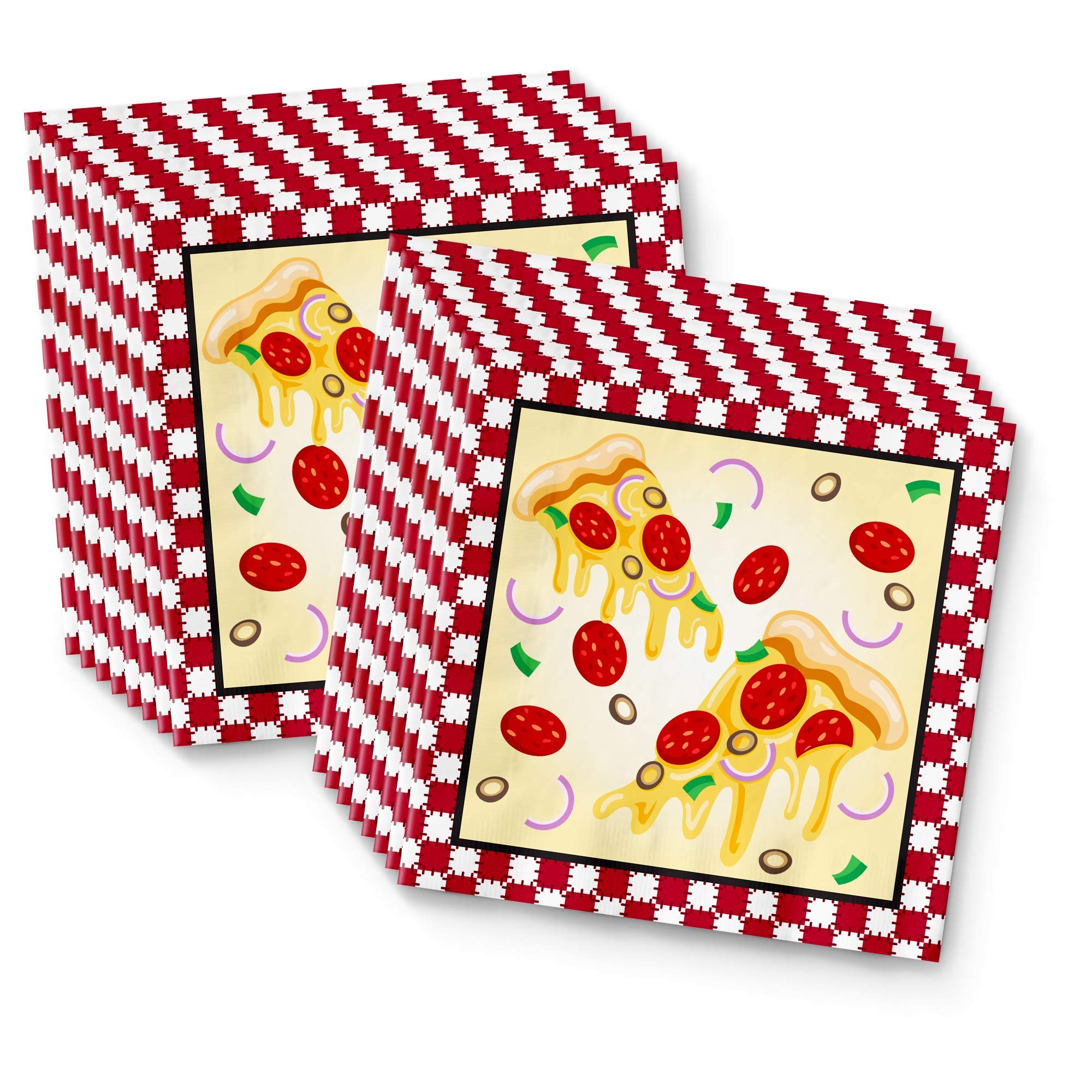 **16-Piece Pizza Themed Birthday Party Supplies Set - Plates, Napkins, Cups & Tableware Kit for Kids & Adults - Perfect for Pizza Parties, Birthdays & Family Gatherings**