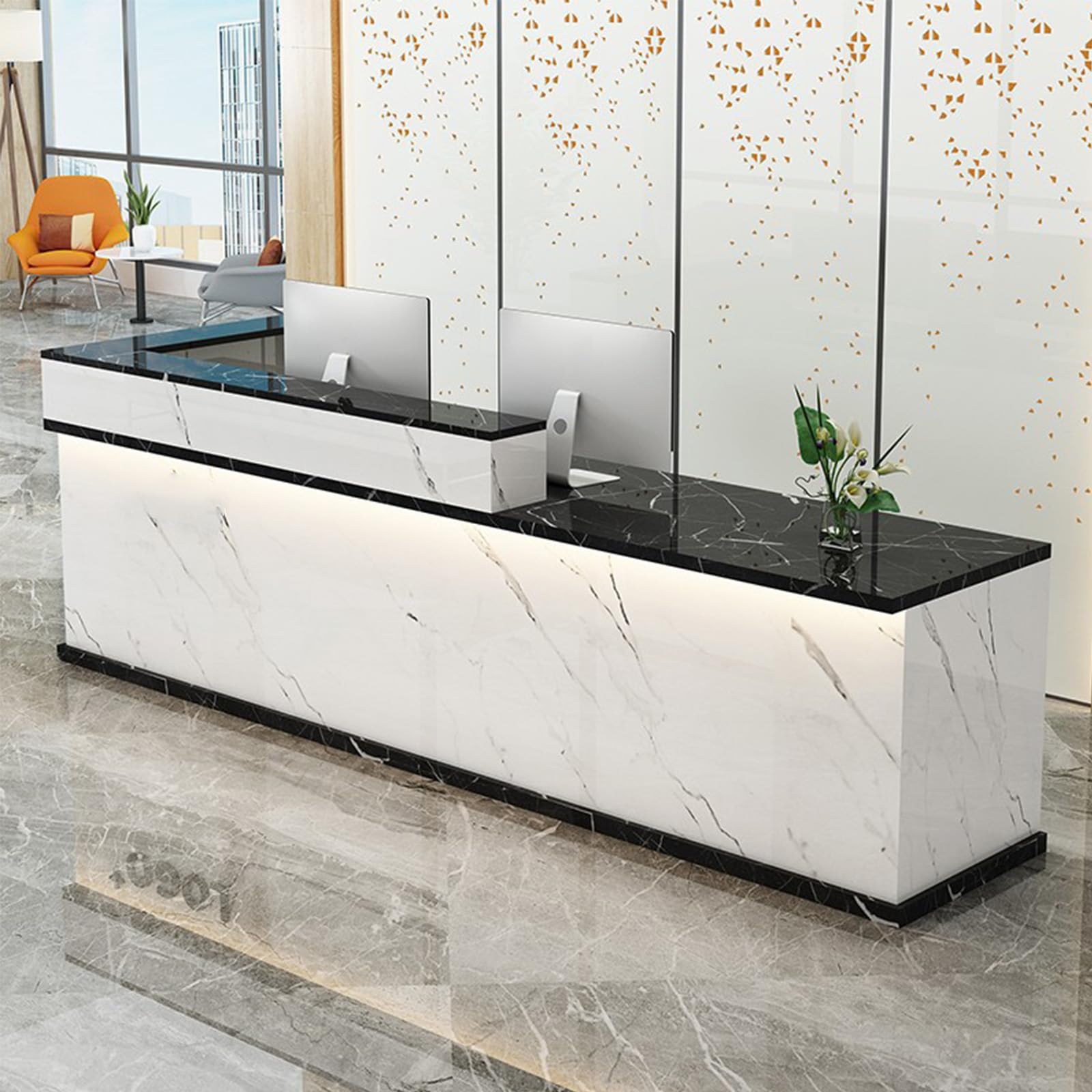 Reception Counter Desk with Lockable Drawer - 23.62