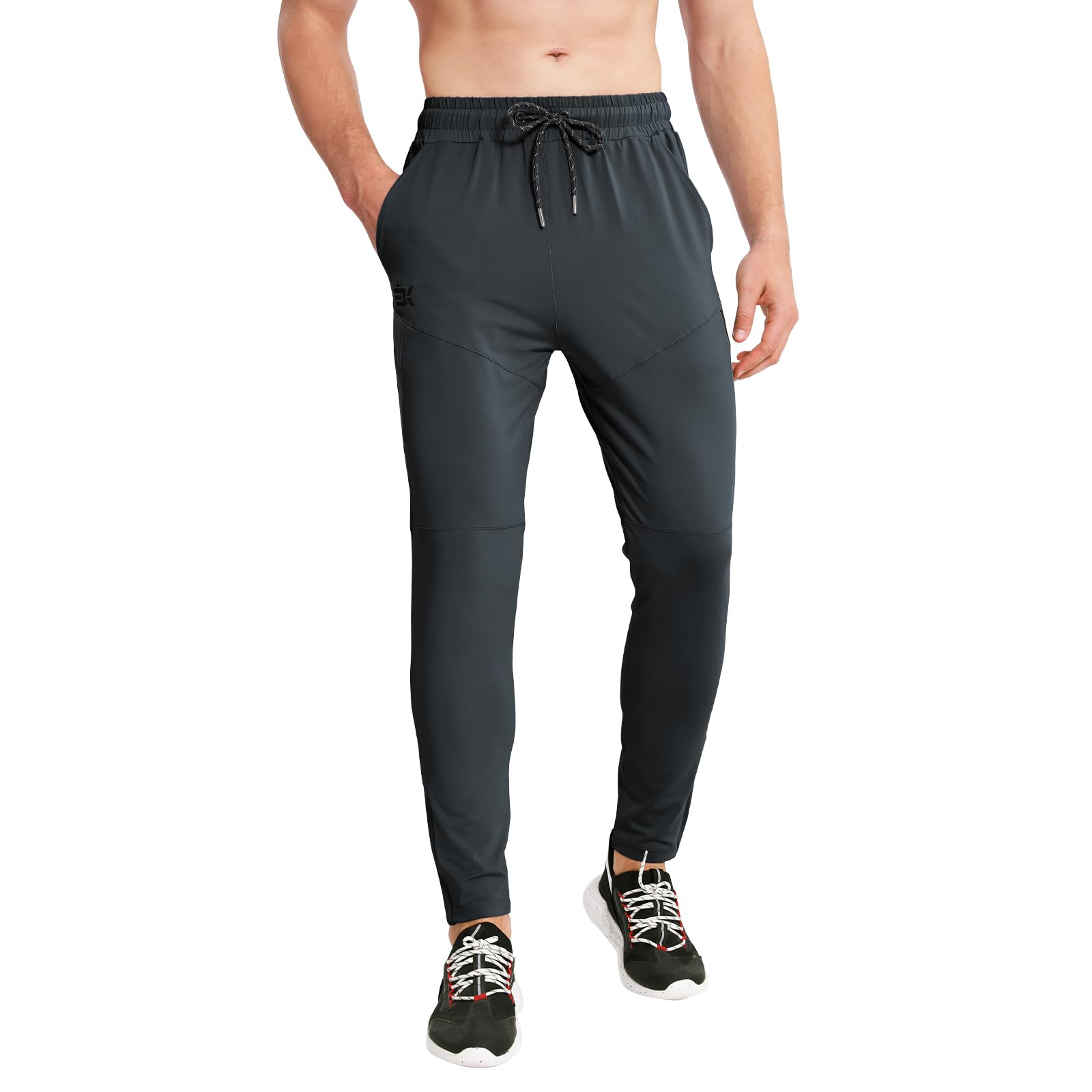 BROKIG Men's Tapered Gym Joggers - Lightweight Quick-Dry Workout Pants with Pockets for Running, Training & Casual Wear