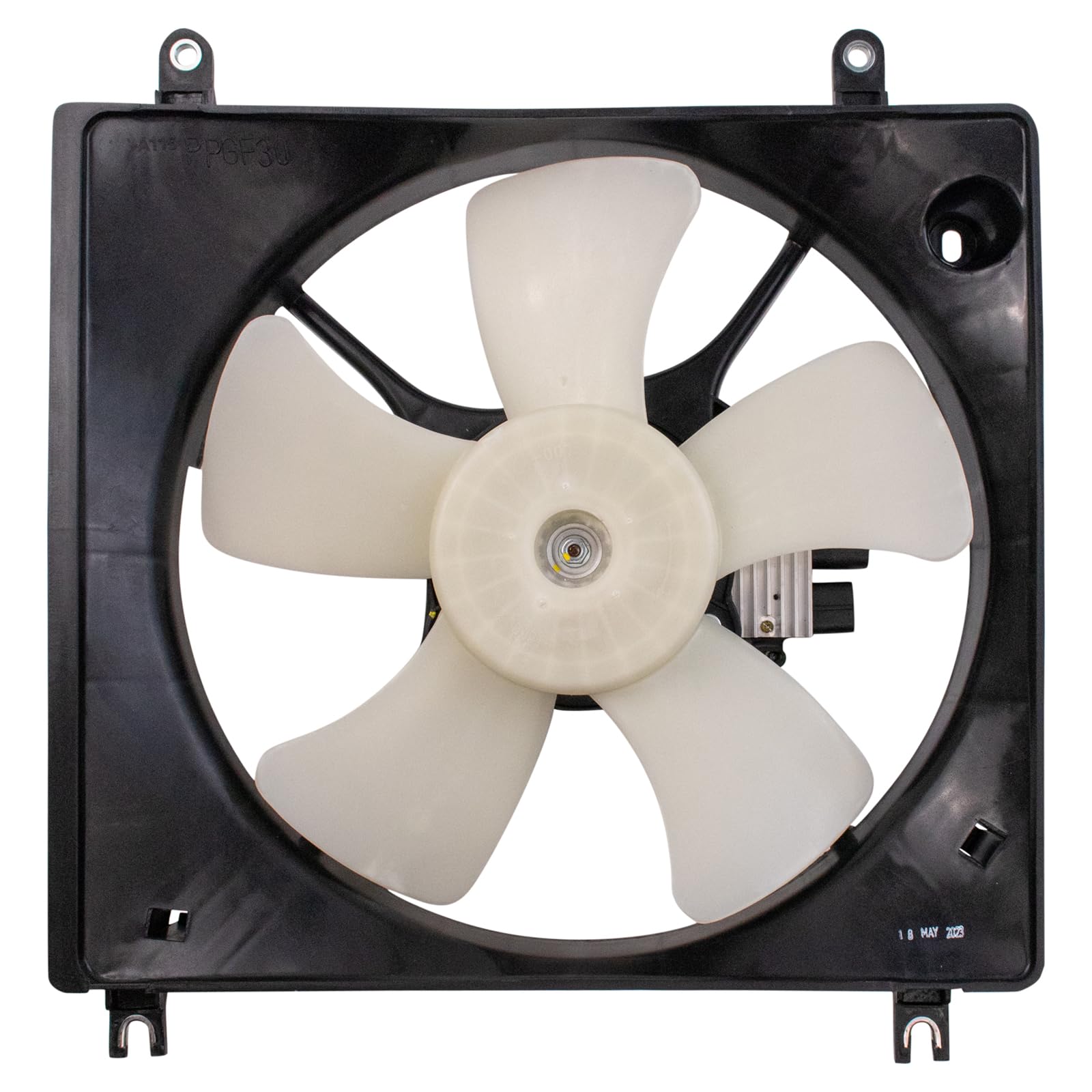 TRQ Radiator Cooling Fan Assembly for 2001-2005 Chrysler Sebring, Dodge Stratus, 2000-2005 Mitsubishi Eclipse - CH3115161 MI3115107 Replacement Part - Perfect for Engine Cooling & Overheating Prevention