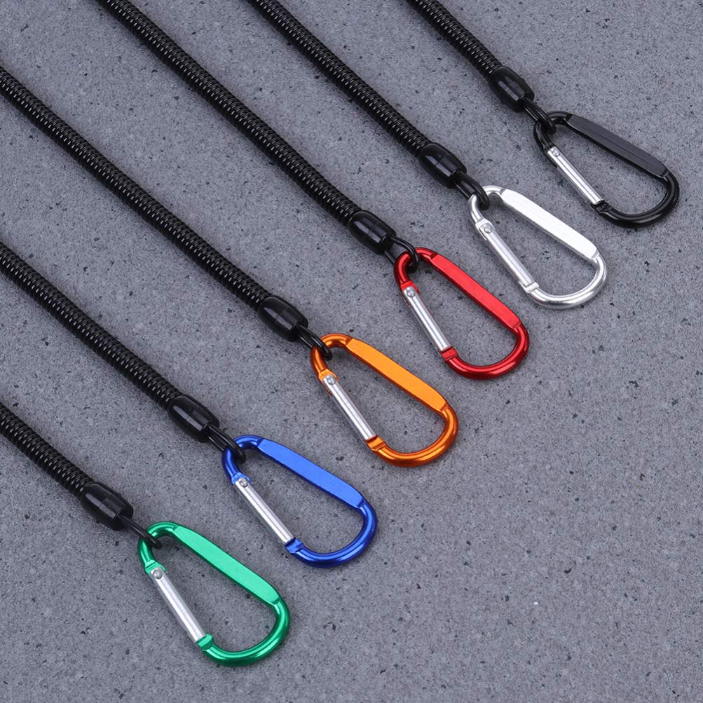 12pcs Retractable Coiled Tether Cords for Fishing Rods & Gear - Durable Fishing Lanyards for Anglers