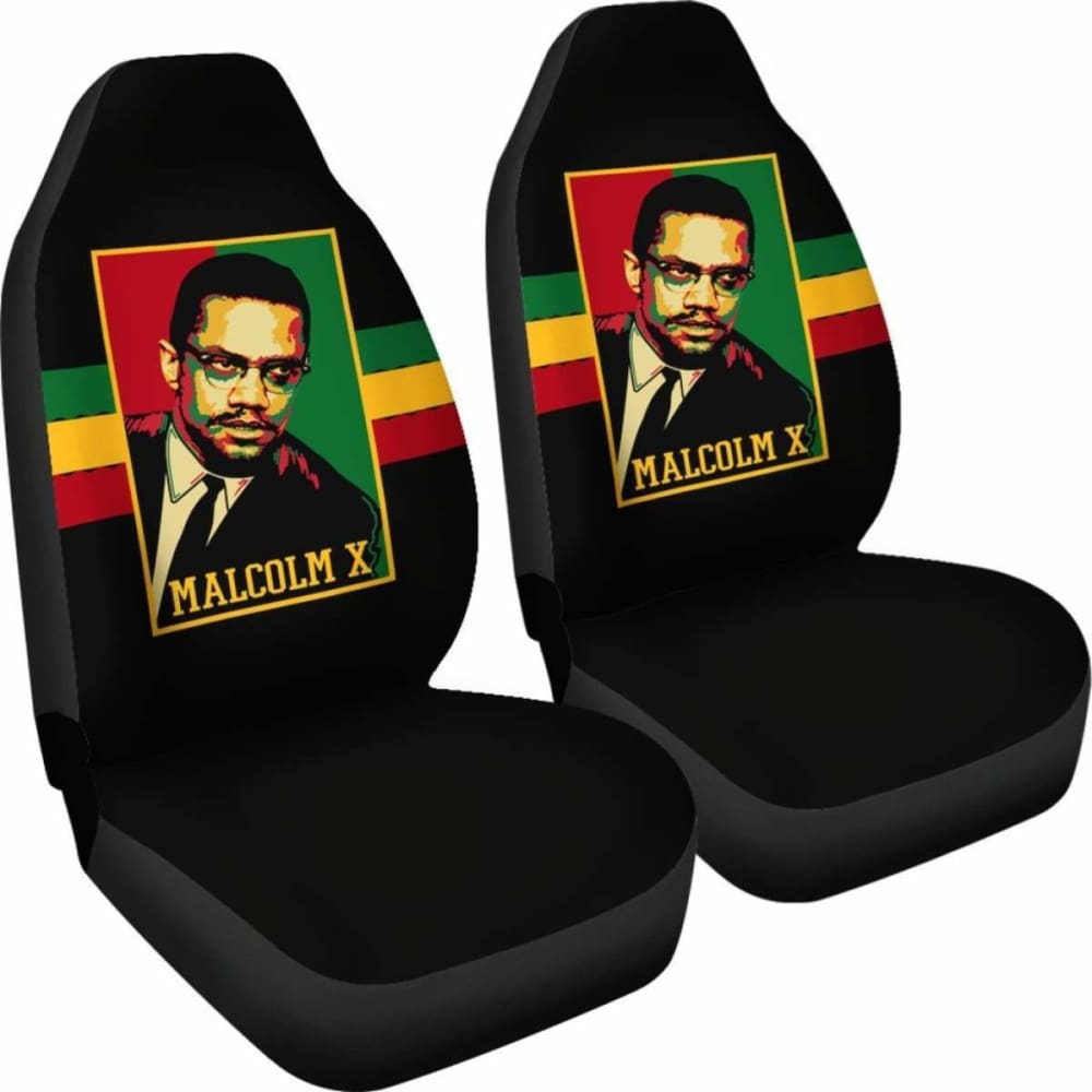 African Malcolm X Retro Car Seat Covers - Vintage Black Power Design for Cars, Trucks & SUVs - Perfect for Road Trips, Commuting & Car Enthusiasts