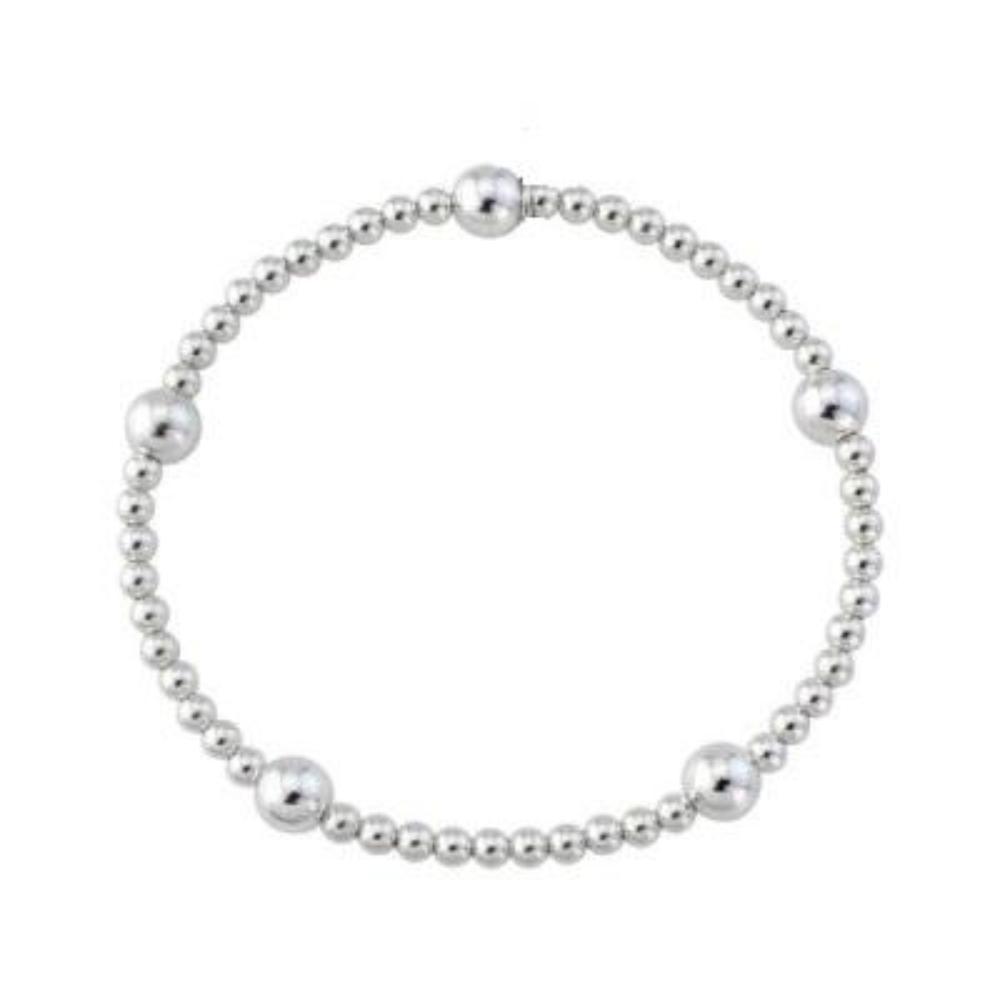 Boho Silver Bracelet for Women - Handmade Adjustable Beaded Jewelry for Casual & Festival Wear