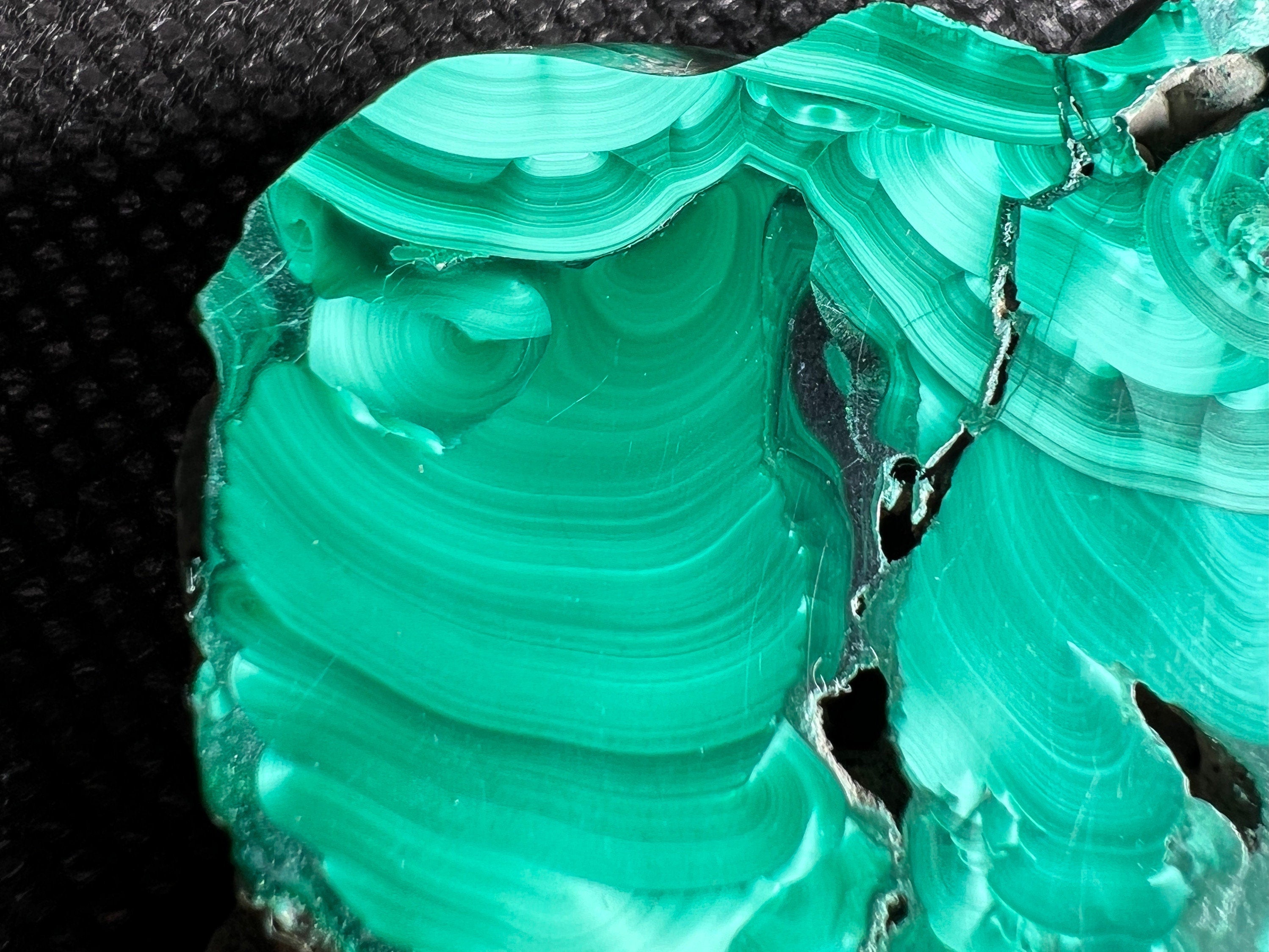 Premium Green Malachite Crystal Slab - Natural Stone for Jewelry Making, Unique Handcrafted Gift, Elegant Home Decor (50402) | Perfect for DIY Crafts, Meditation Spaces & Luxury Interior Design