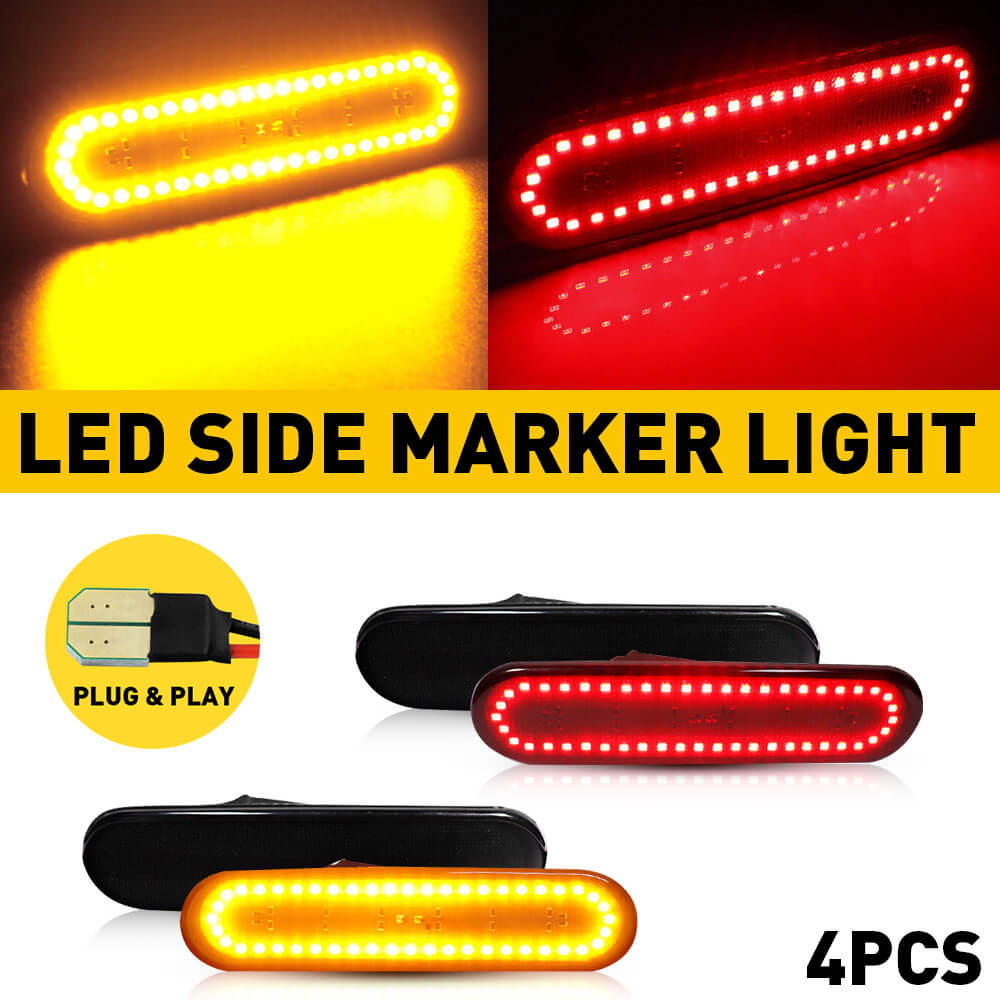 Front Amber Side Marker*2 + Rear Red Side Marker*2