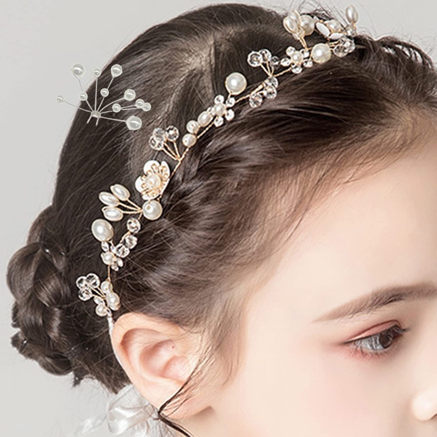 Allazone Girls Birthday Headpiece Set - Sparkly Headbands & Satin Sash for Birthday Parties, Princess Dress Up, Photo Props & Party Decorations