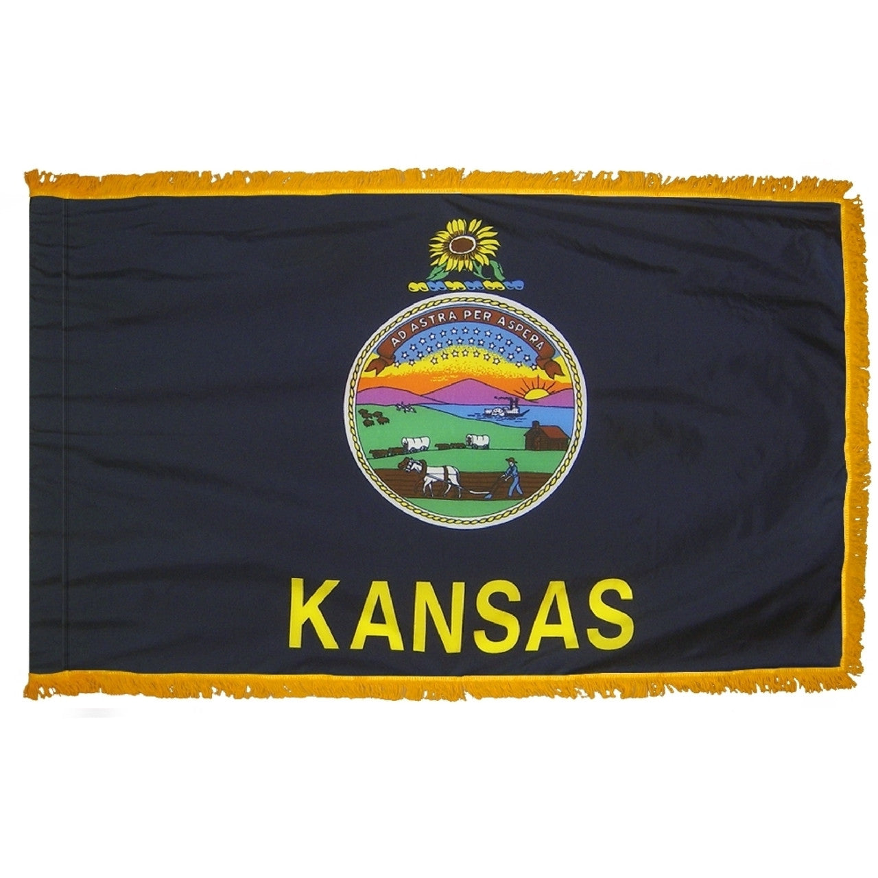 Kansas State Flag 3x5 Feet - Premium Printed Nylon Indoor/Outdoor Flag - Perfect for Home, Office, Schools & Sporting Events