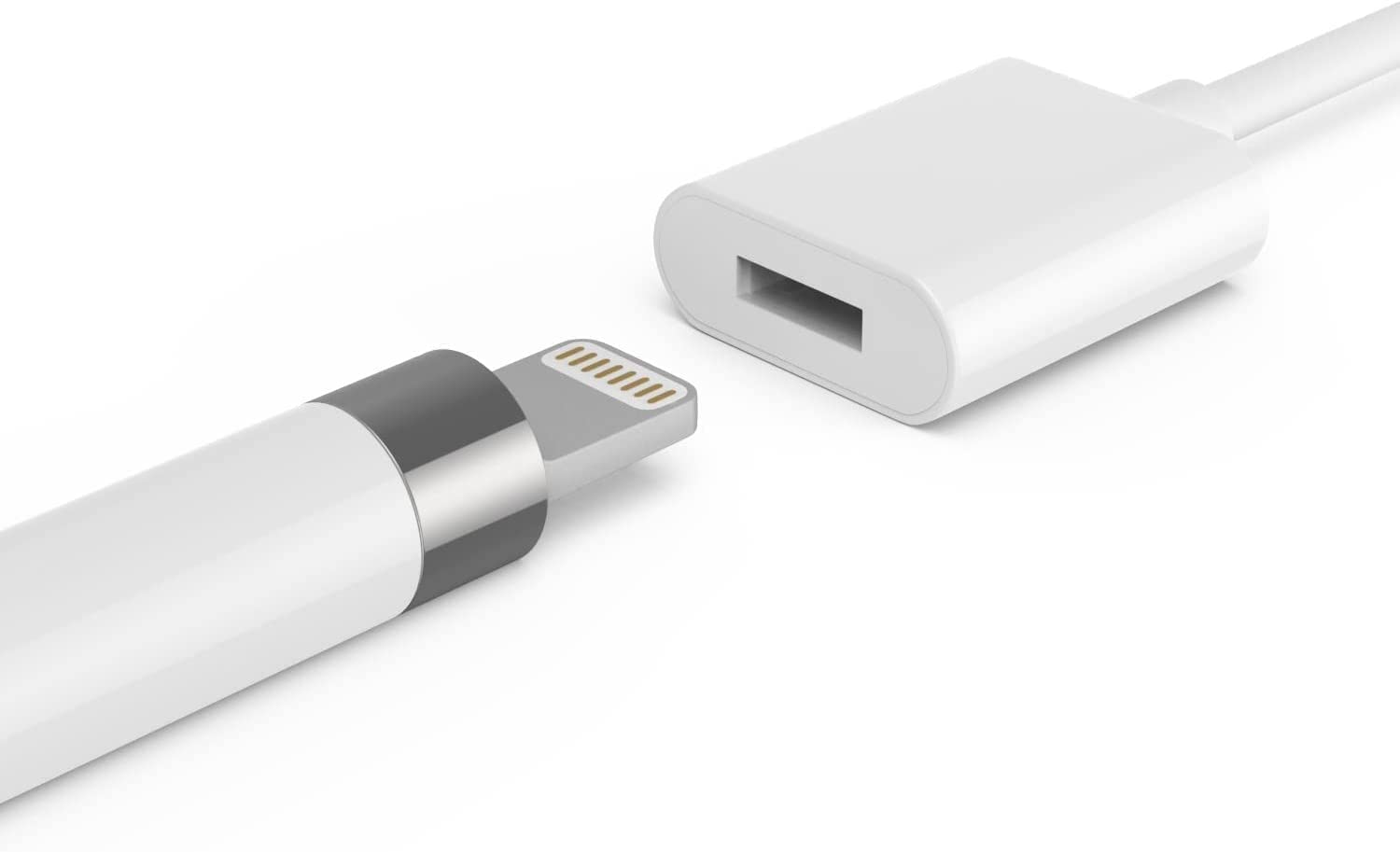 MoKo 2-Pack Lightning Charging Adapter for Apple Pencil 1st Generation - 3ft USB Cable Compatible with iPad Pro 12.9/10.5/9.7, iPad Air 4, iPad Mini 5 - White | Perfect for Artists, Designers & Students